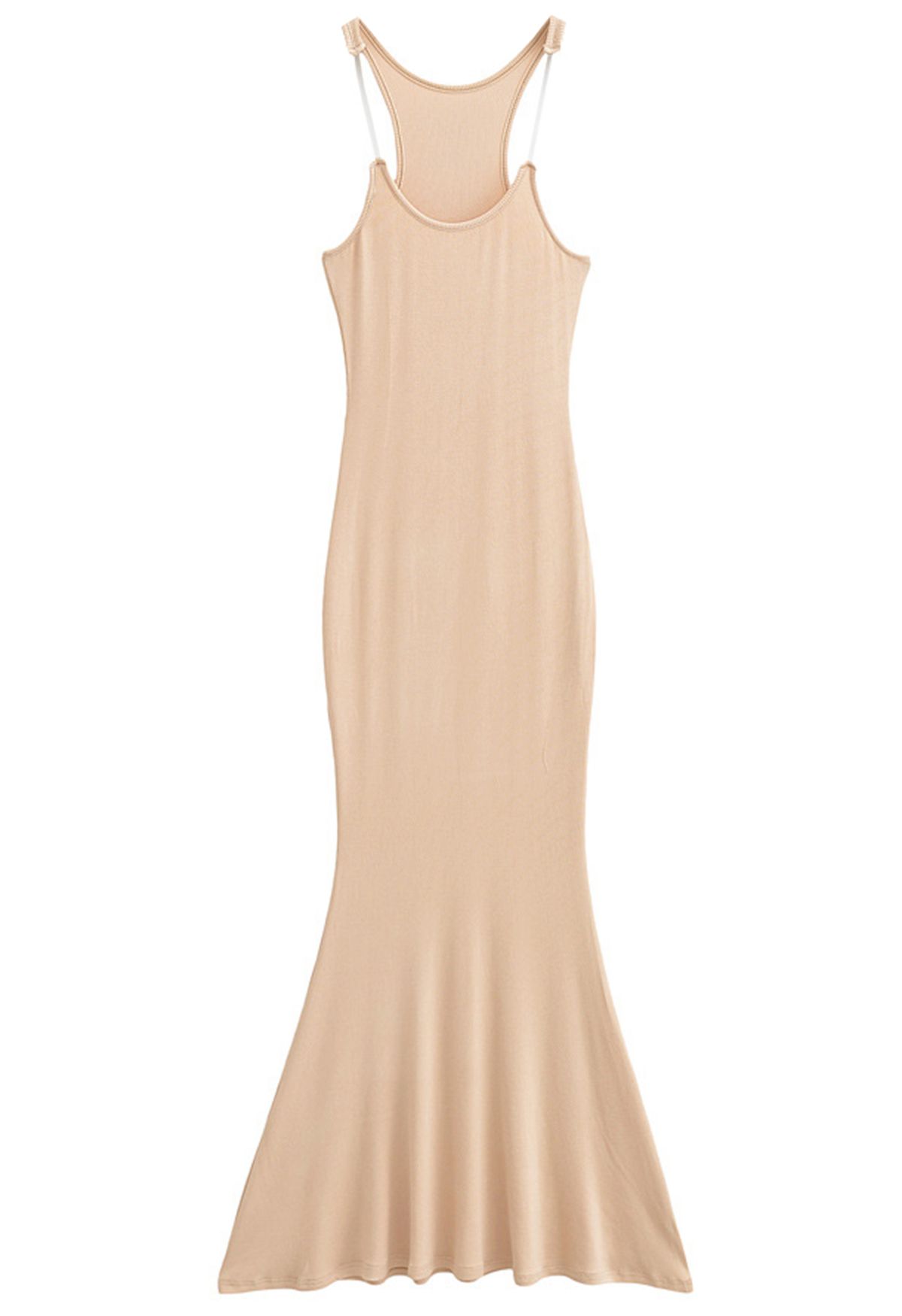 Transparent Straps Mermaid Cami Dress in Apricot