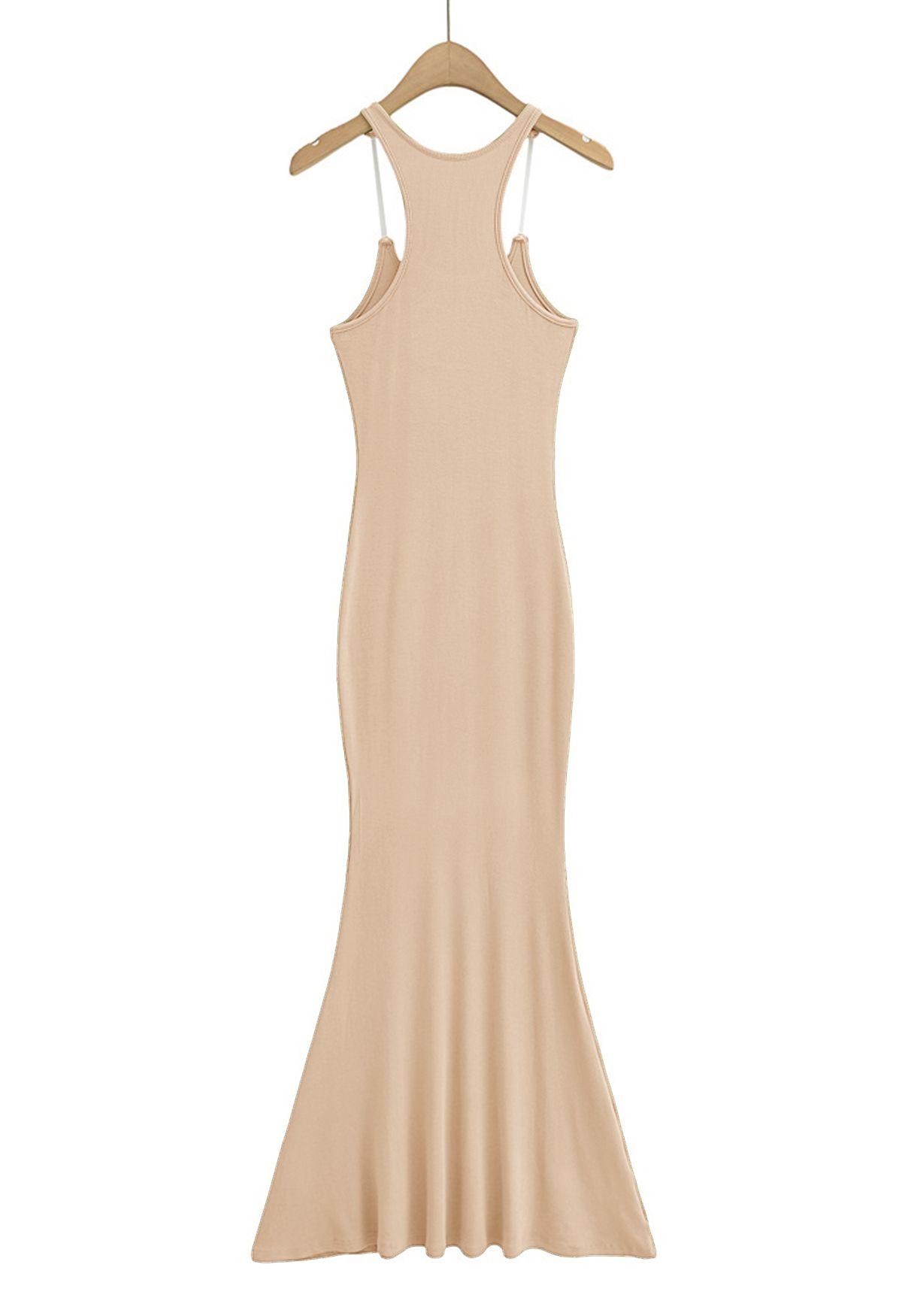 Transparent Straps Mermaid Cami Dress in Apricot