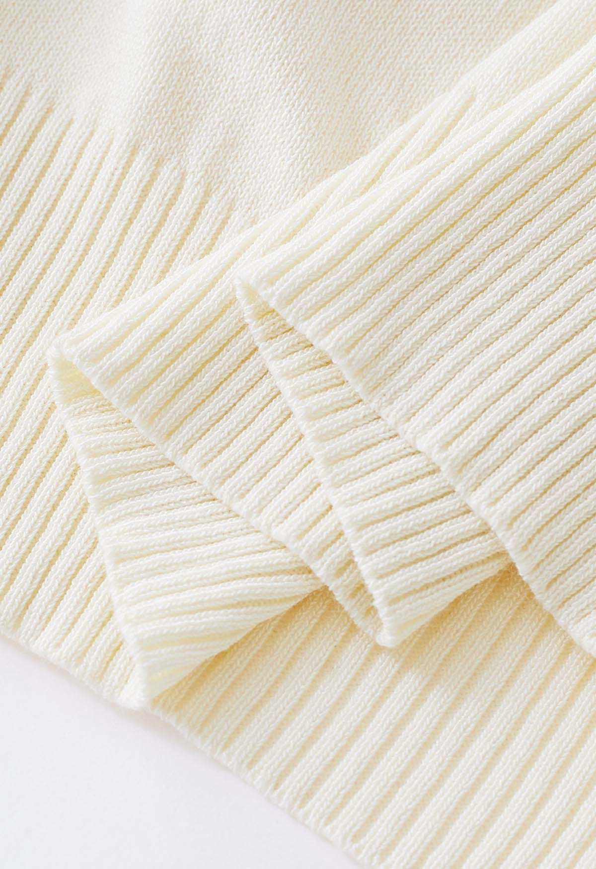 Strawberry Ribbed Knit Fabric