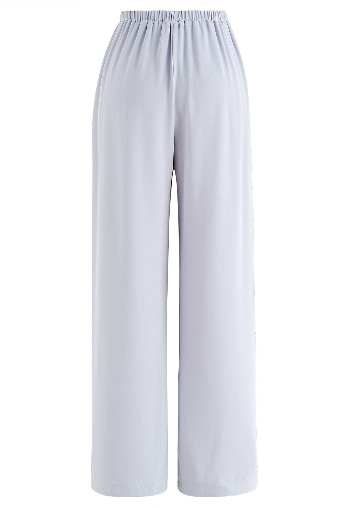 Smooth Satin Pull-On Pants in Lavender