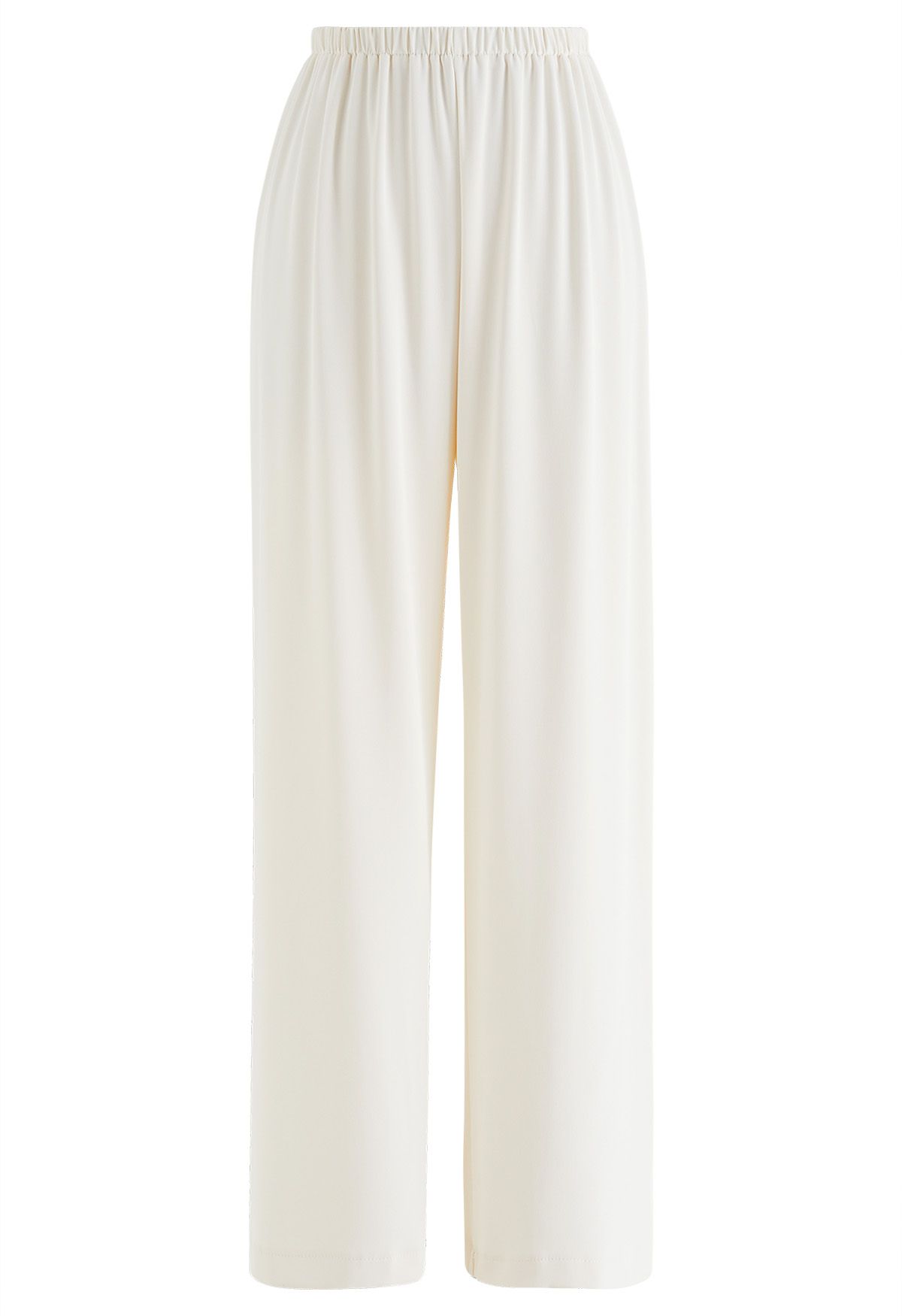 Smooth Satin Pull-On Pants in Cream - Retro, Indie and Unique Fashion