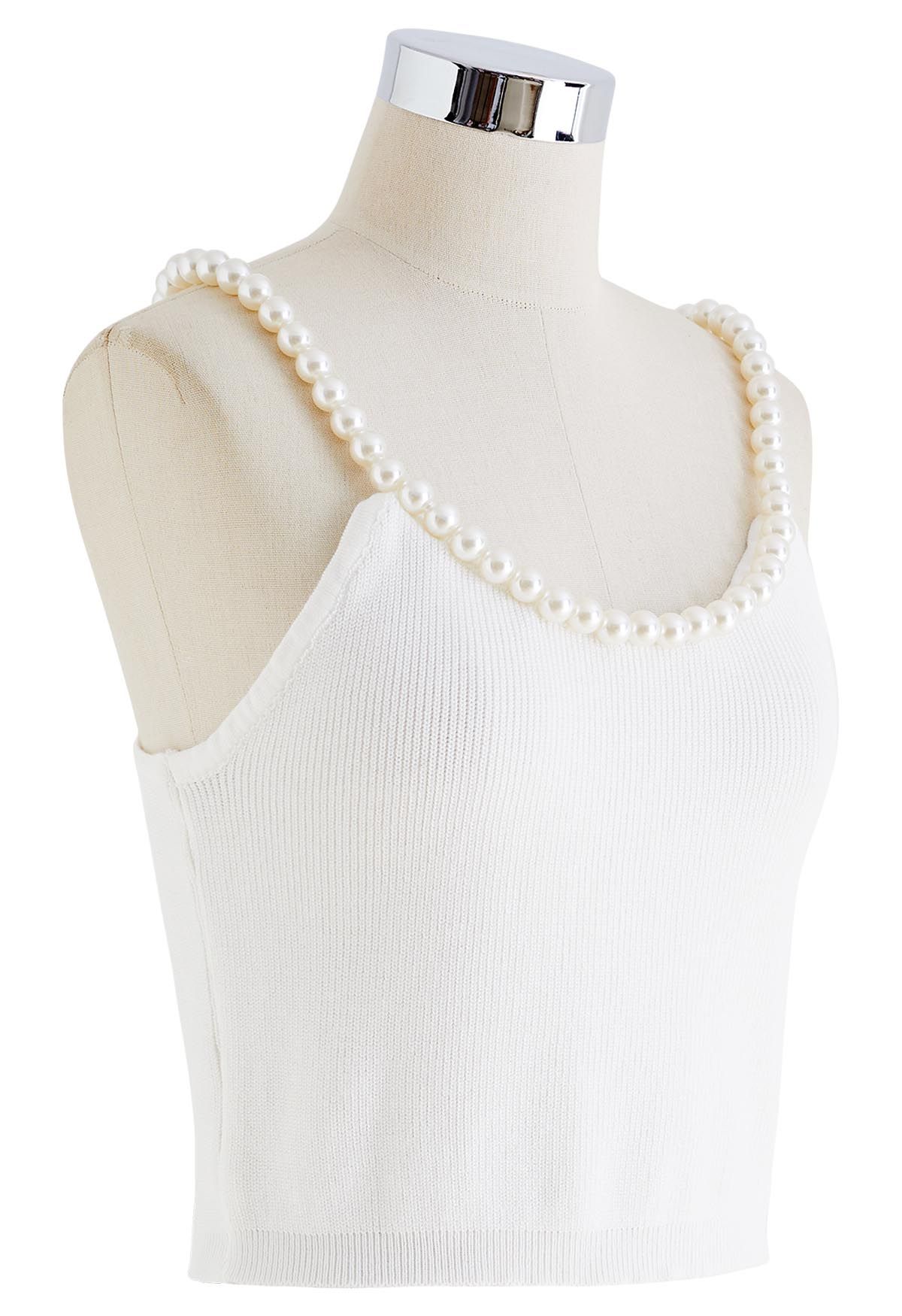 Strappy Knit Bra Top in White - Retro, Indie and Unique Fashion