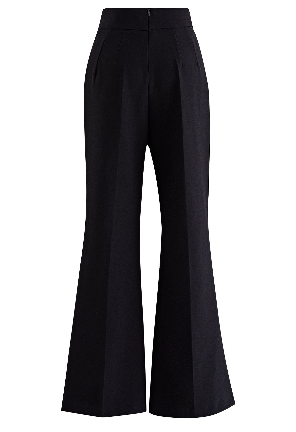 Seam Detail Flare Leg Pants in Black