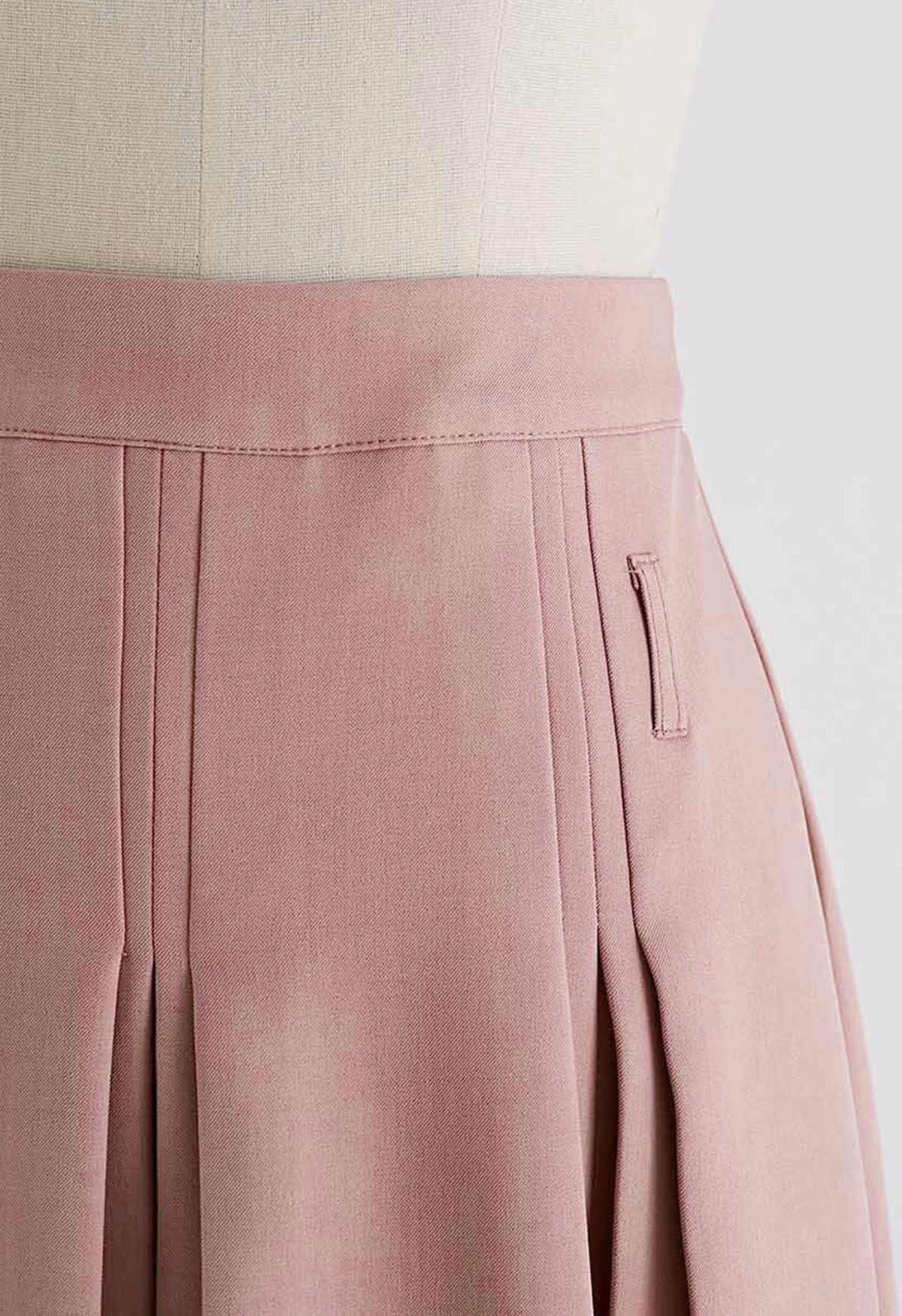 Buttoned Welt Pocket Pleated Mini Skorts - Retro, Indie and Unique Fashion