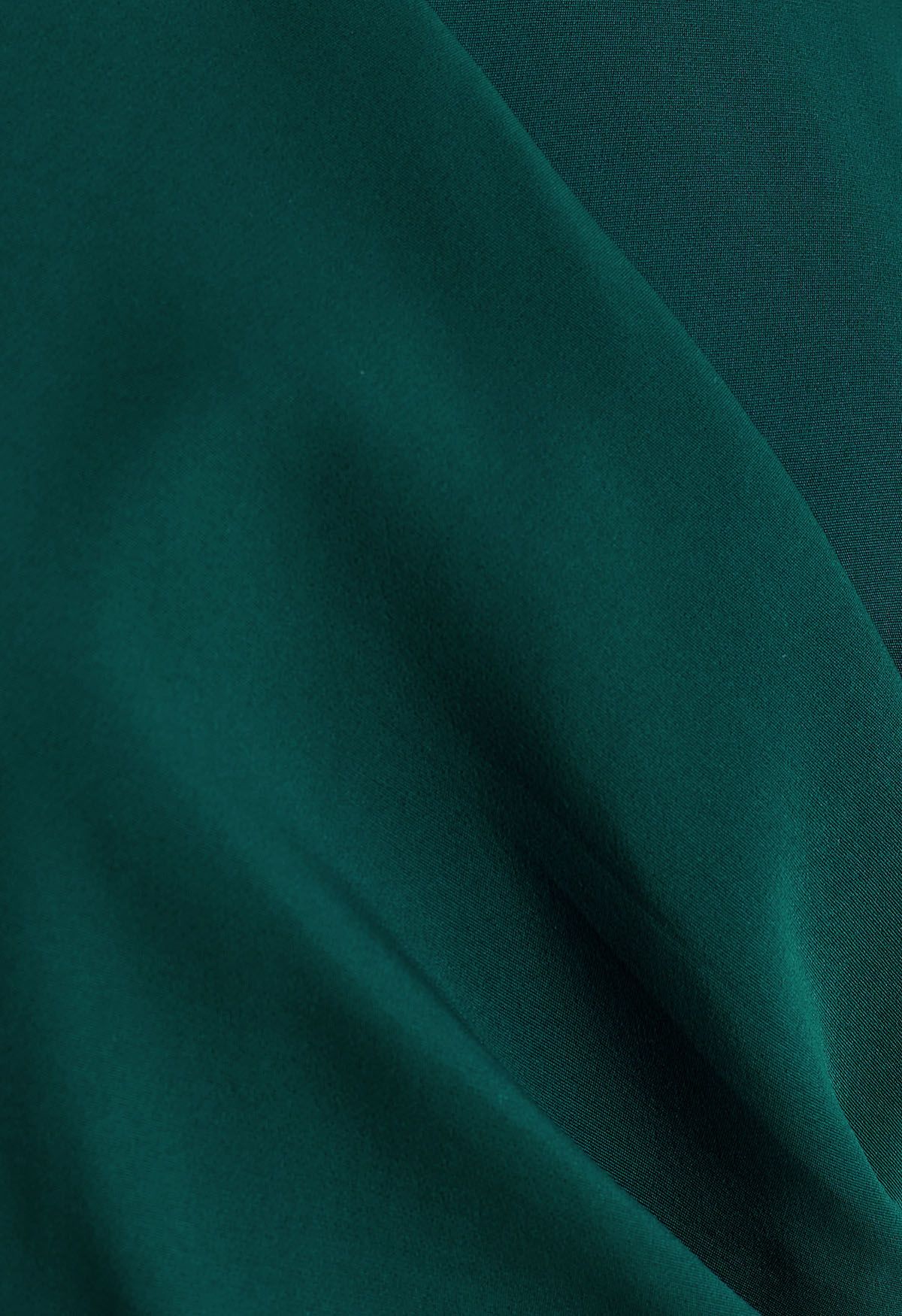 Side Pleated Wrap Asymmetric Dress in Green