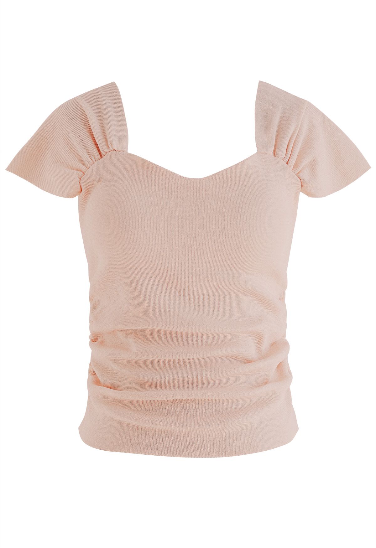 Sweetheart Neckline Knit Crop Top in Pink