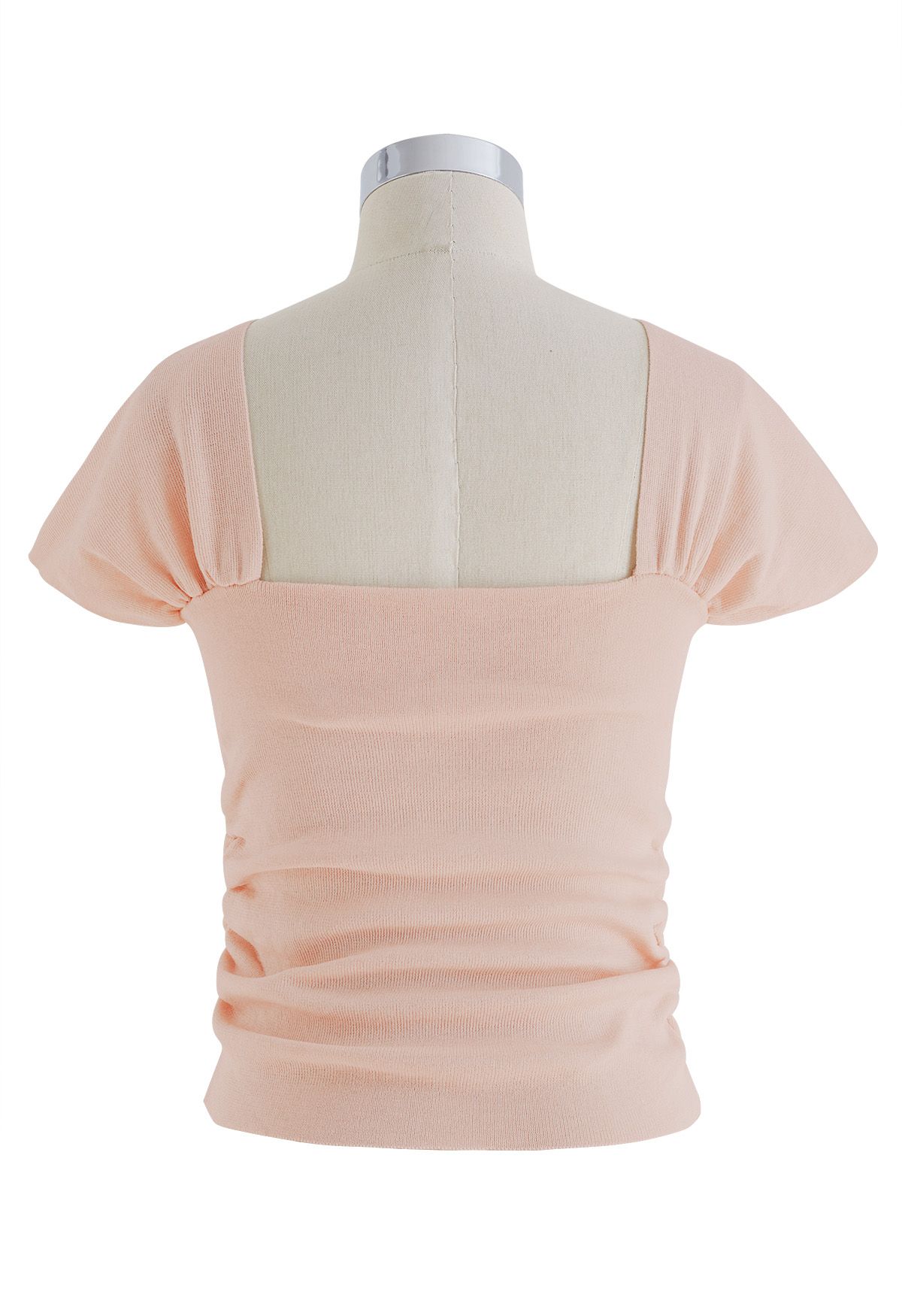 Sweetheart Neckline Knit Crop Top in Pink