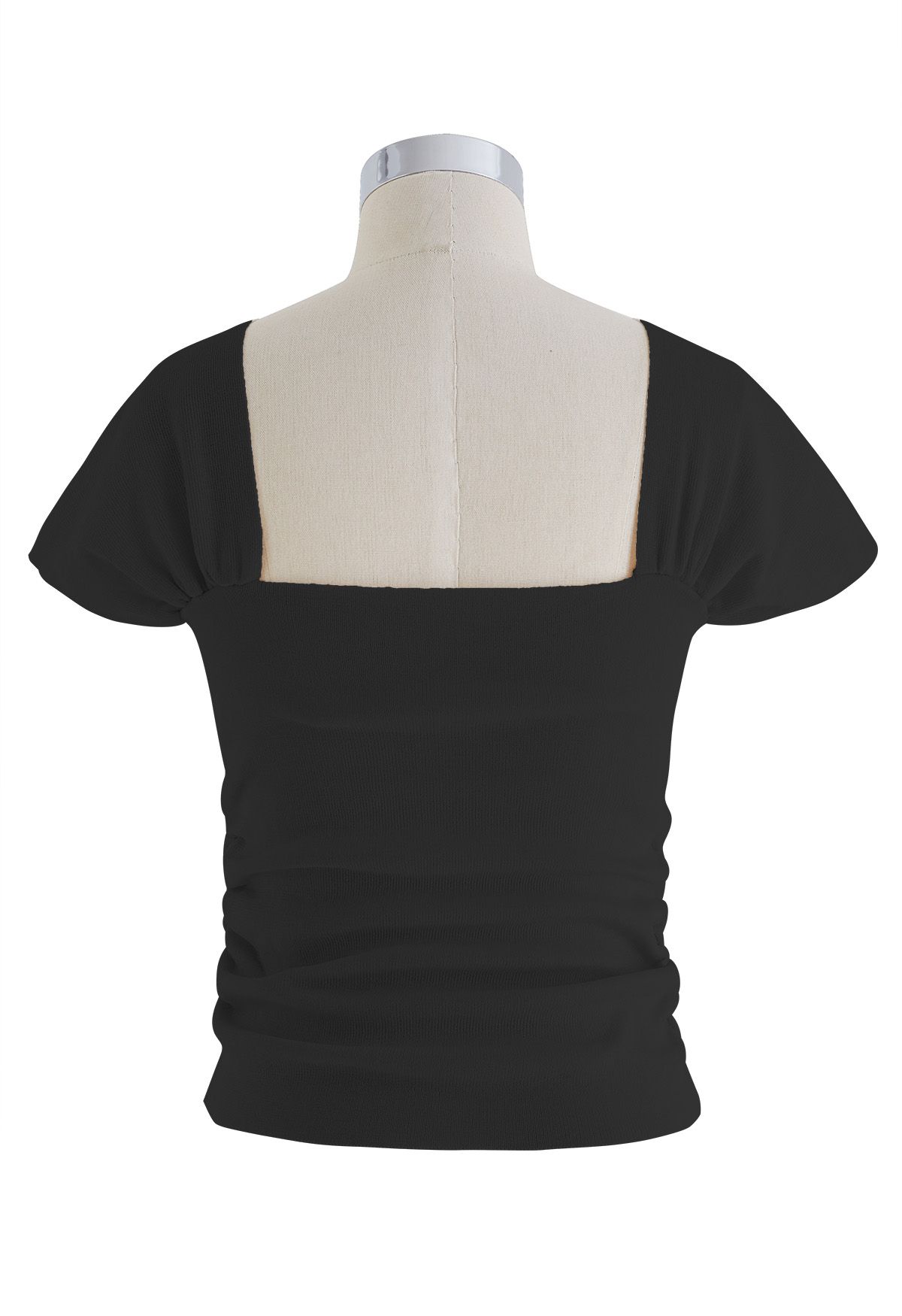 Sweetheart Neckline Knit Crop Top in Black