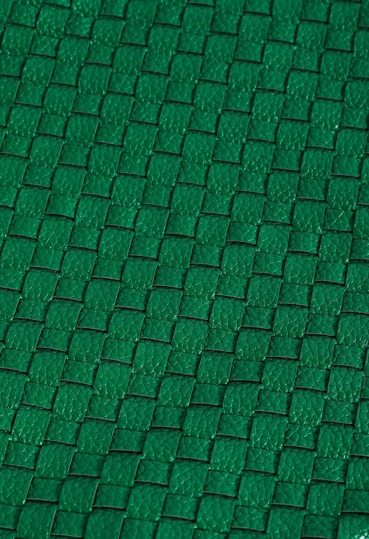 Solid Color Woven Bag in Green