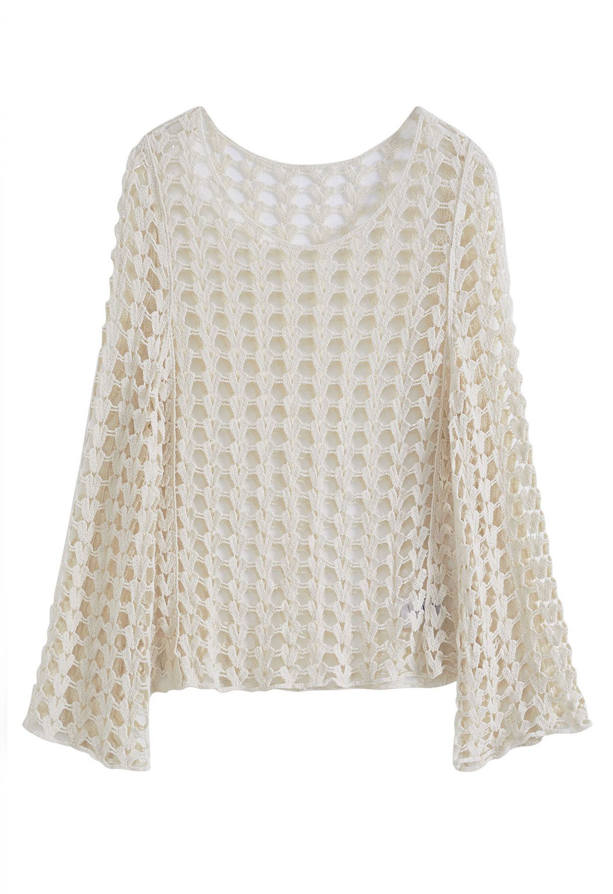 Hollow Out Cotton Top in Cream