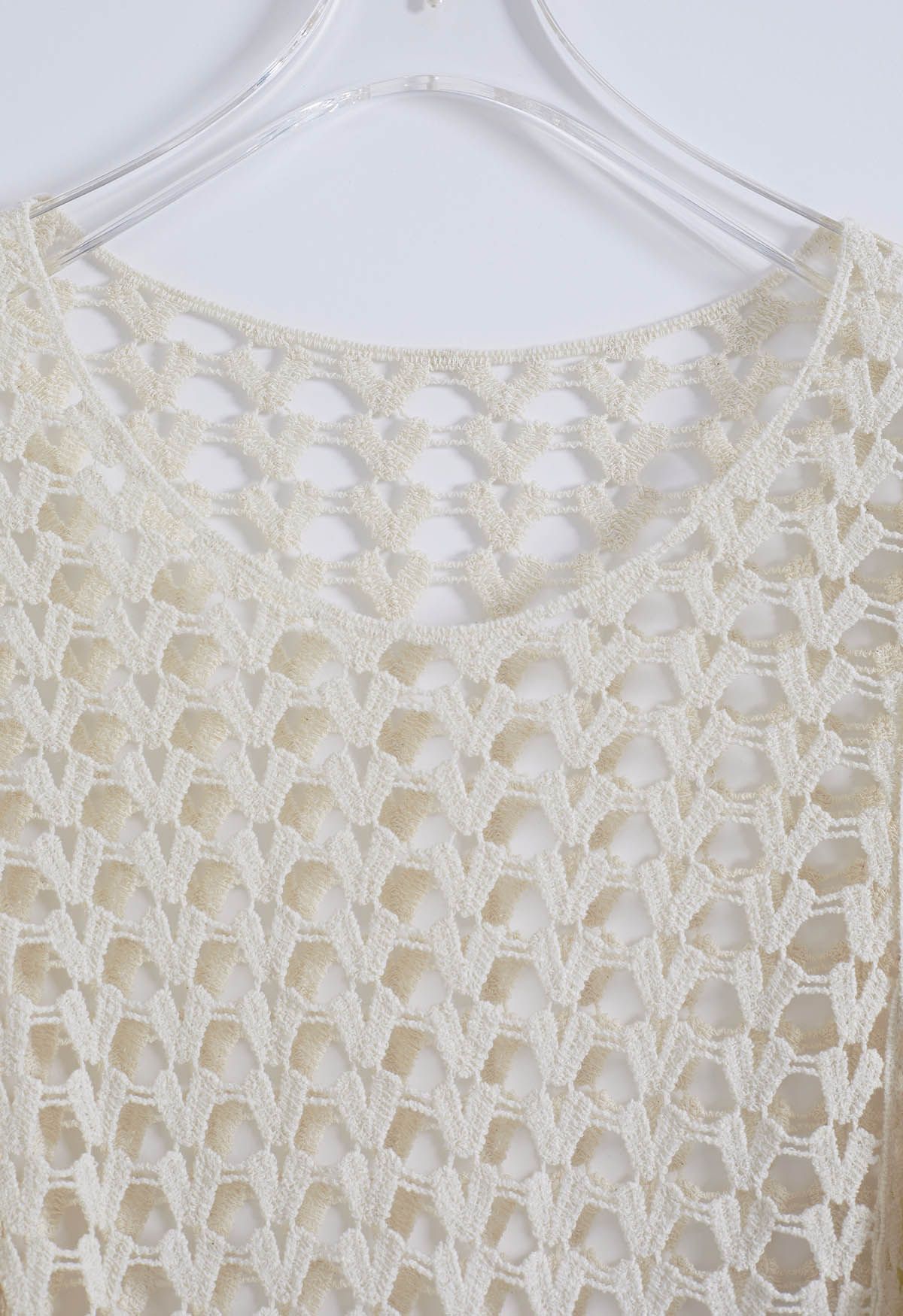 Hollow Out Cotton Top in Cream