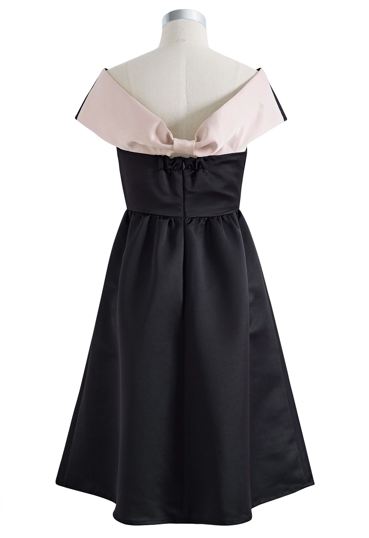 Glamorous Contrast Bowknot Back Midi Dress