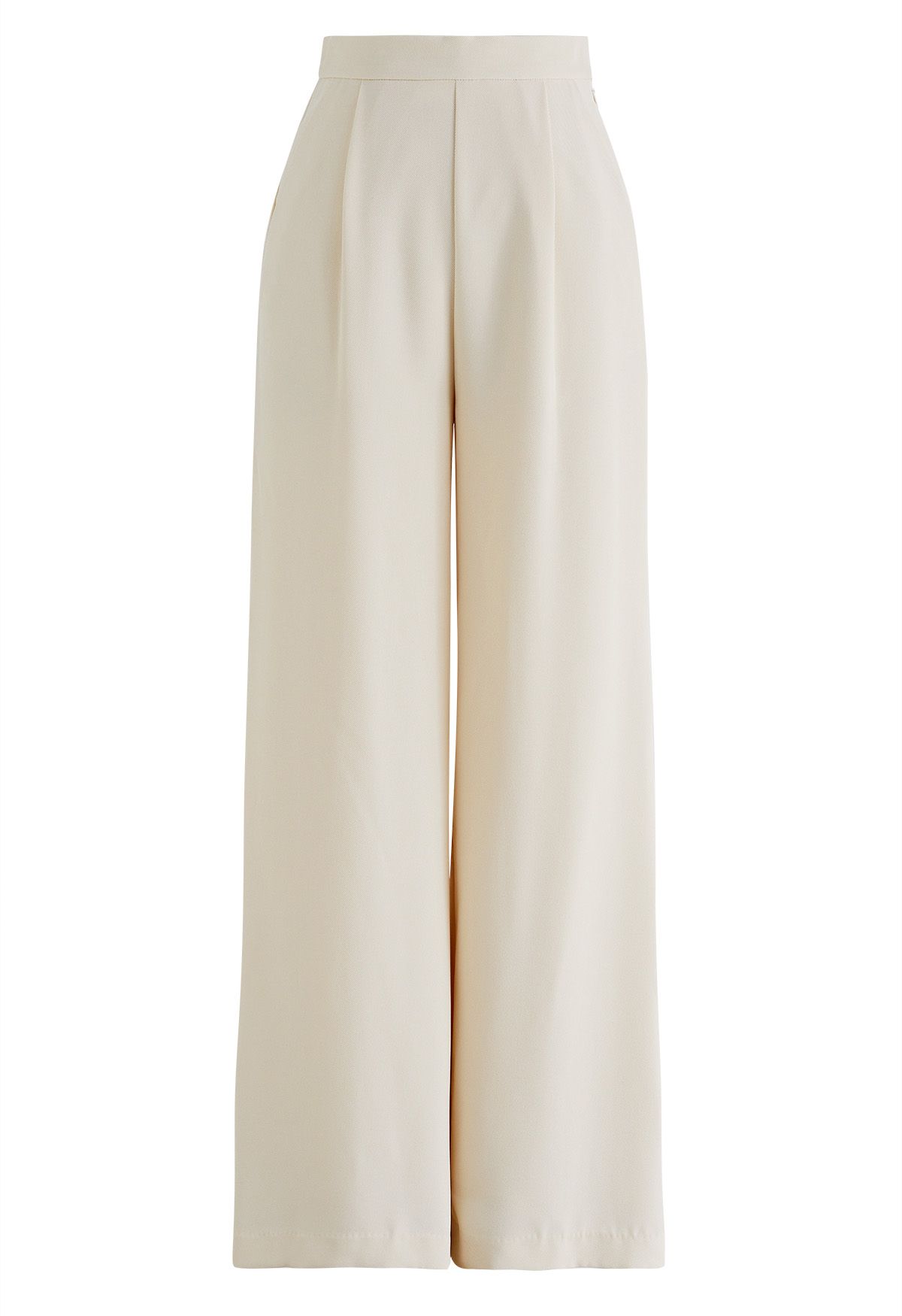 Side Pockets Straight-Leg Pants in Ivory