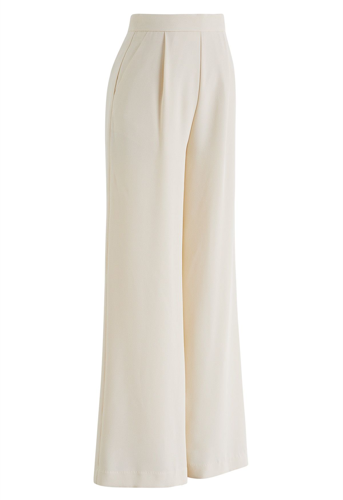 Side Pockets Straight-Leg Pants in Ivory