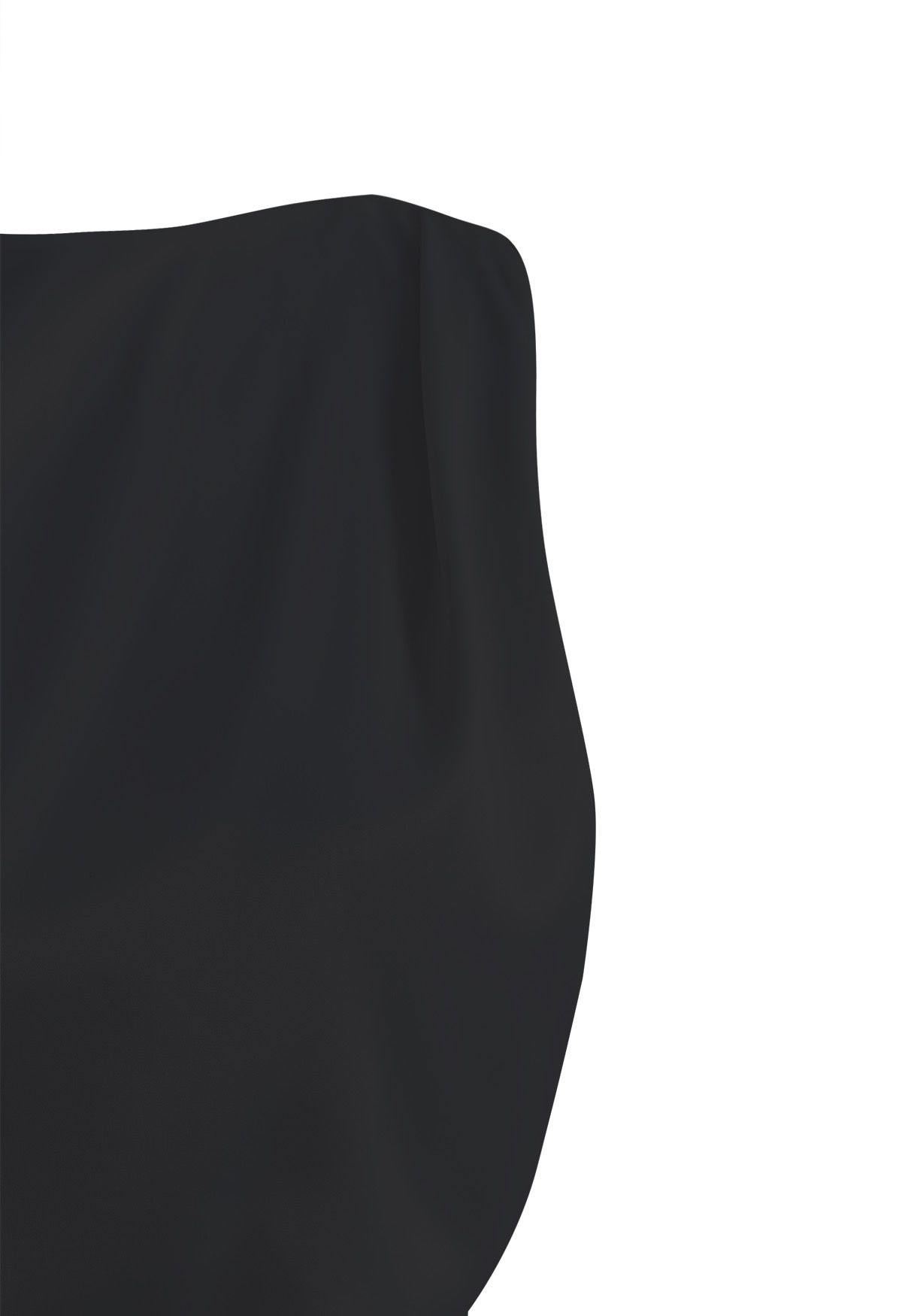 Open Back Tie Waist Satin Top in Black