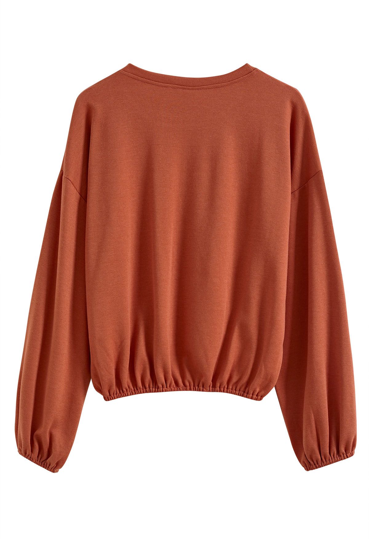 Solid Color Cotton Sweatshirt