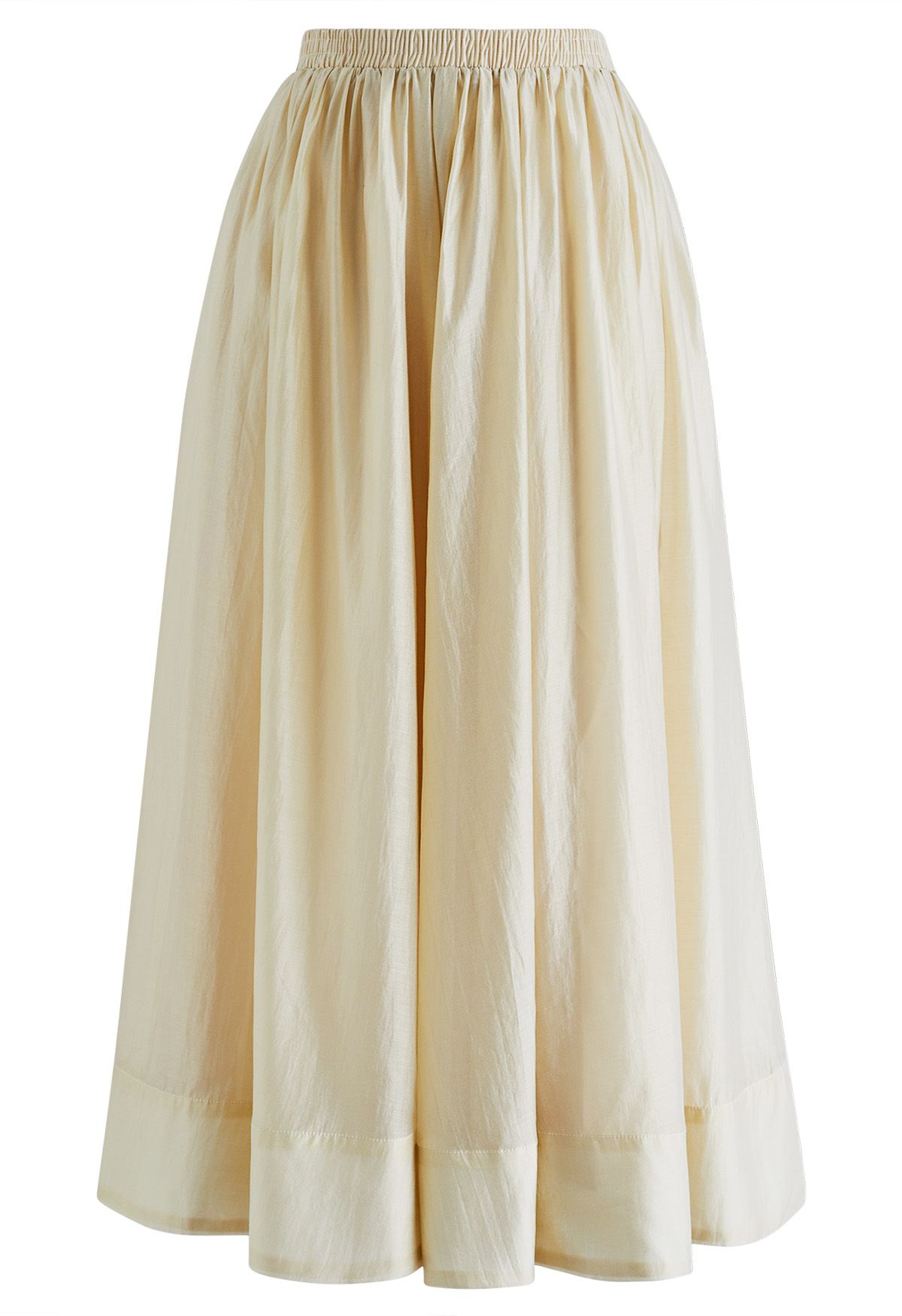 Breathable Soft A-Line Maxi Skirt in Light Yellow - Retro, Indie and ...