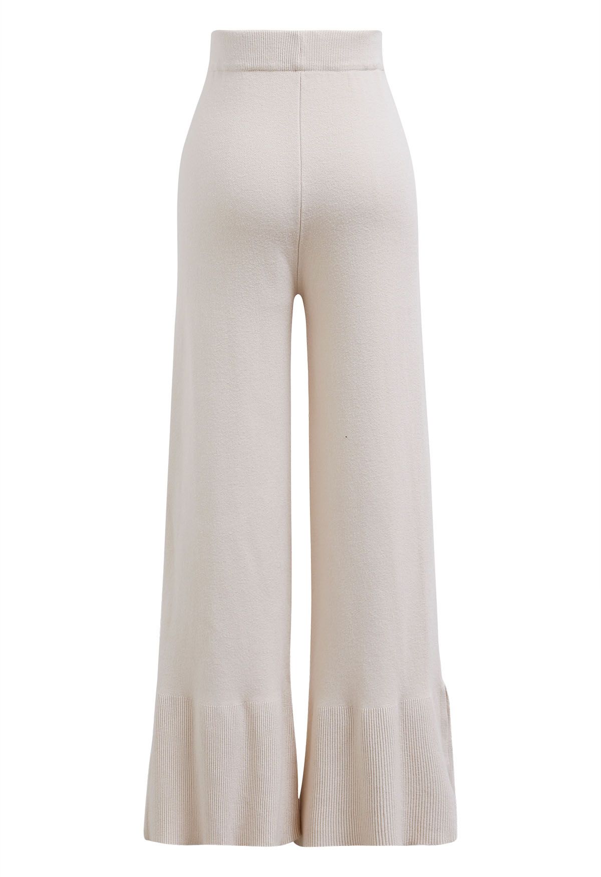 Seam Line Soft Knit Pants in Oatmeal - Retro, Indie and