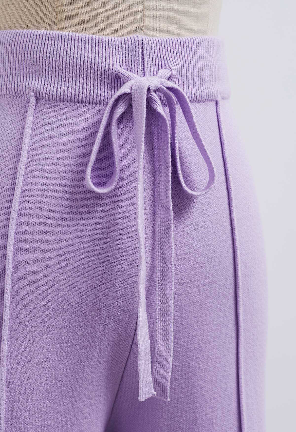 Elastic-Waist Soft Knit Pant
