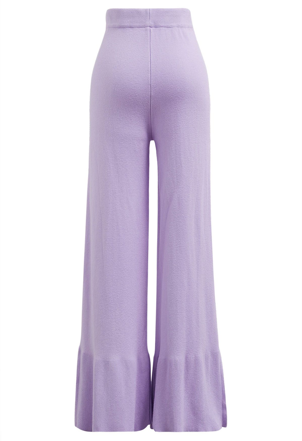 Seam Line Soft Knit Pants in Lilac