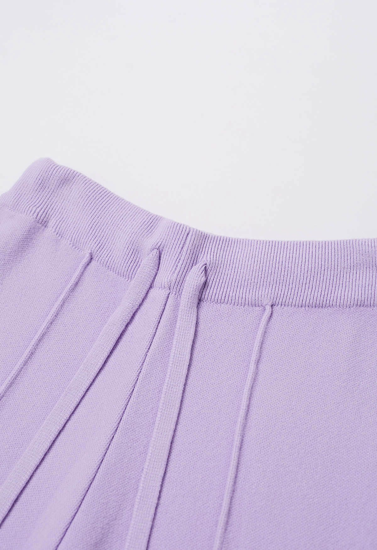 Seam Line Soft Knit Pants in Lilac