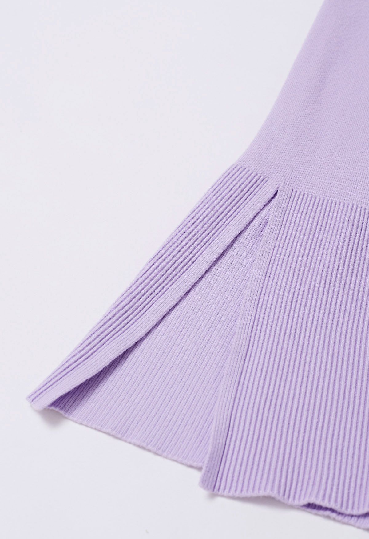 Seam Line Soft Knit Pants in Lilac