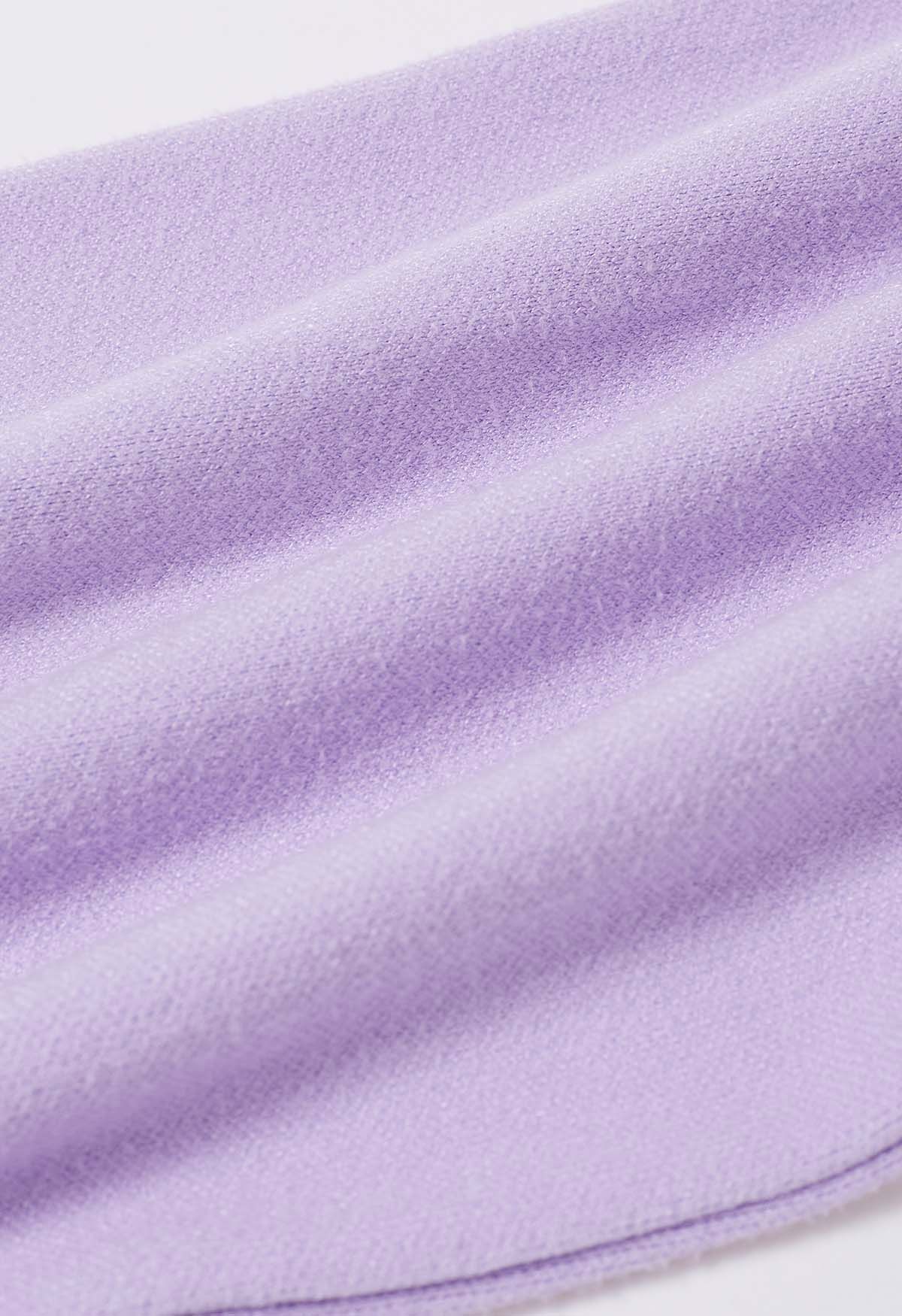 Seam Line Soft Knit Pants in Lilac