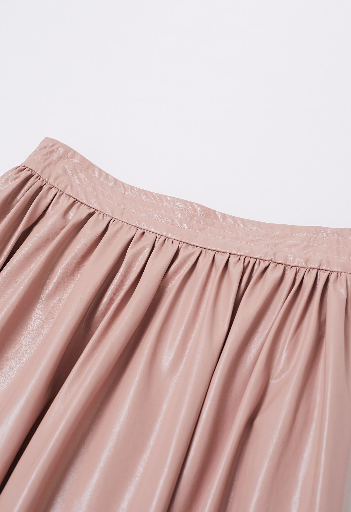 Refined Simplicity Faux Leather Maxi Skirt in Pink