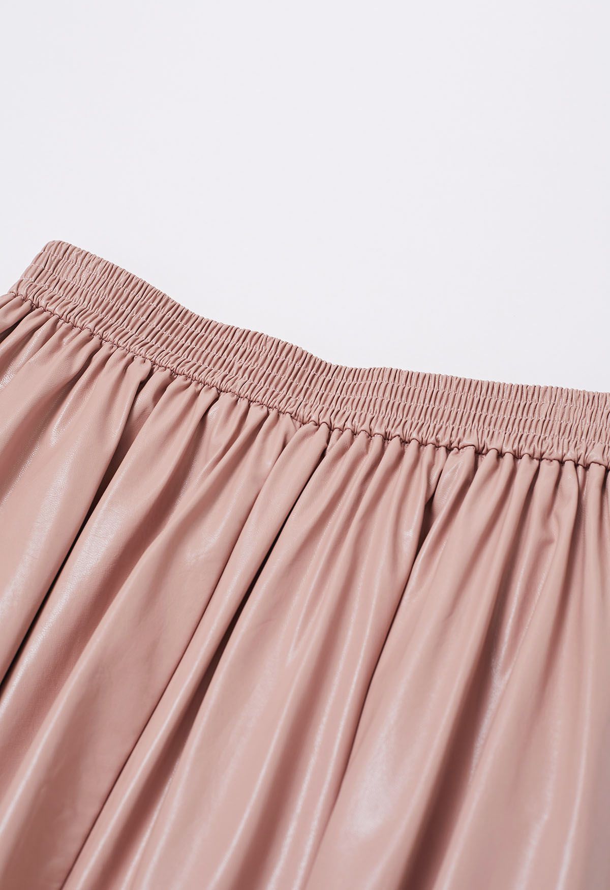 Refined Simplicity Faux Leather Maxi Skirt in Pink