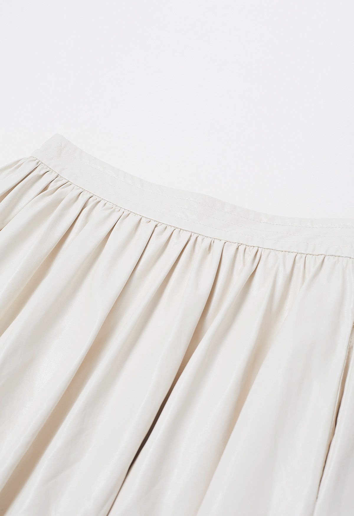 Refined Simplicity Faux Leather Maxi Skirt in Ivory