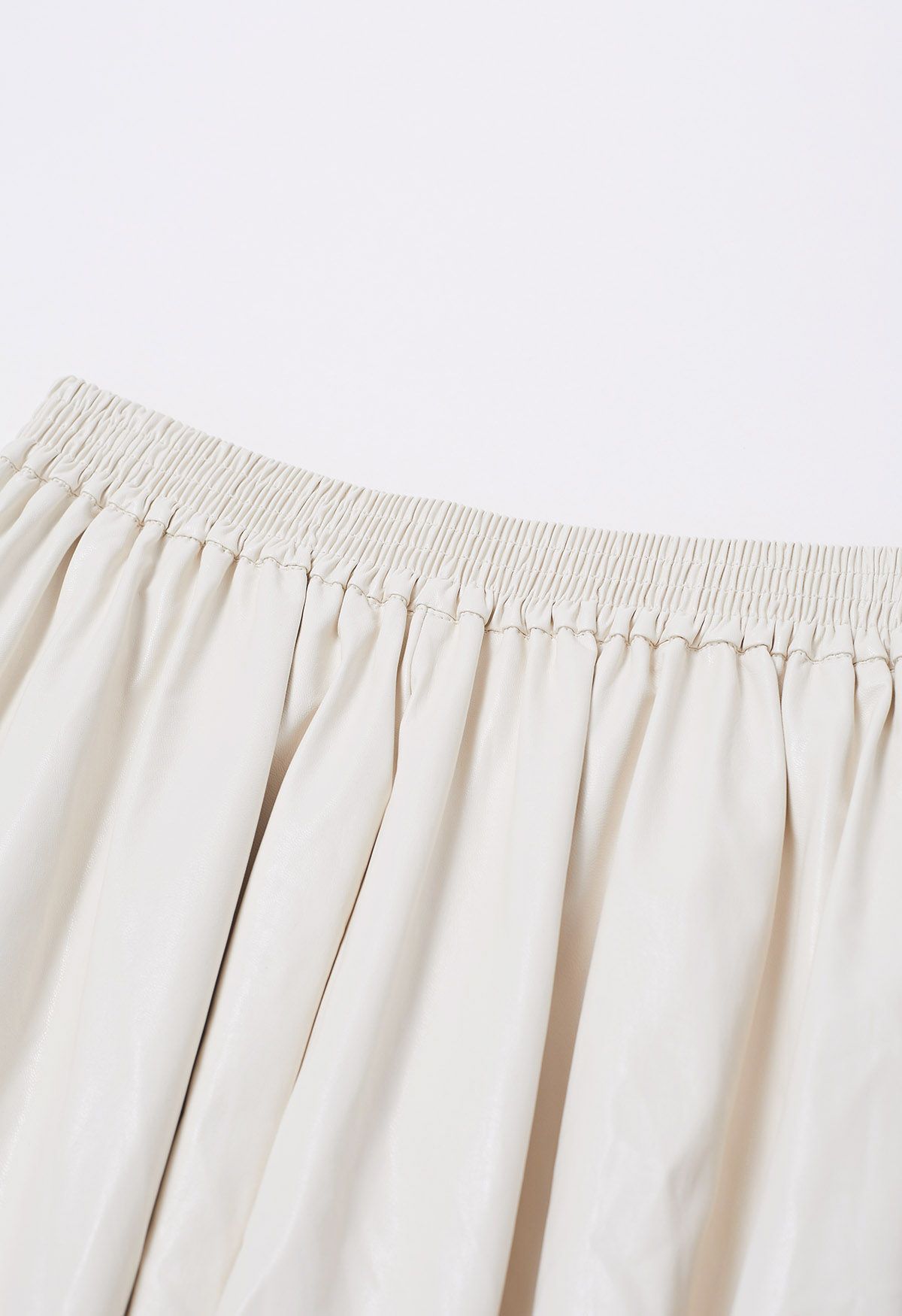 Refined Simplicity Faux Leather Maxi Skirt in Ivory