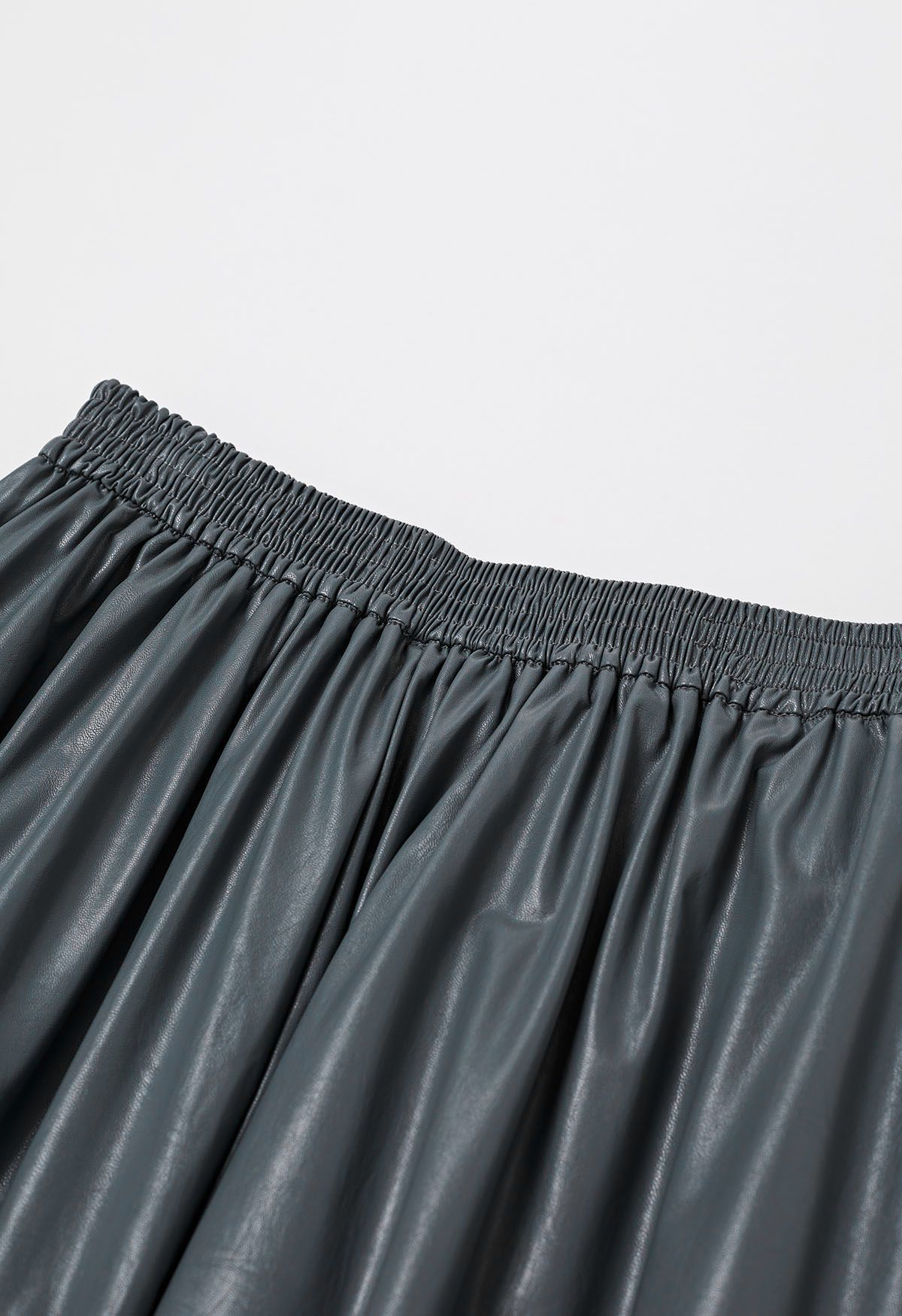 Refined Simplicity Faux Leather Maxi Skirt in Smoke