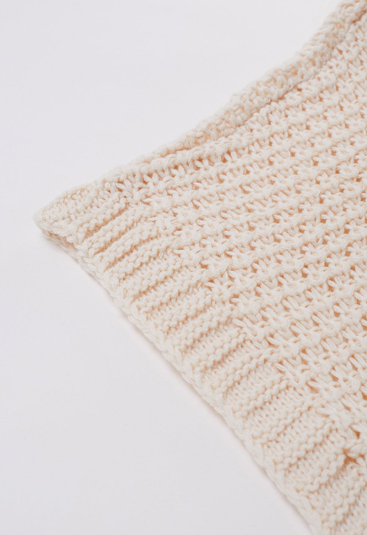 Turtleneck Cable Knit Poncho in Cream