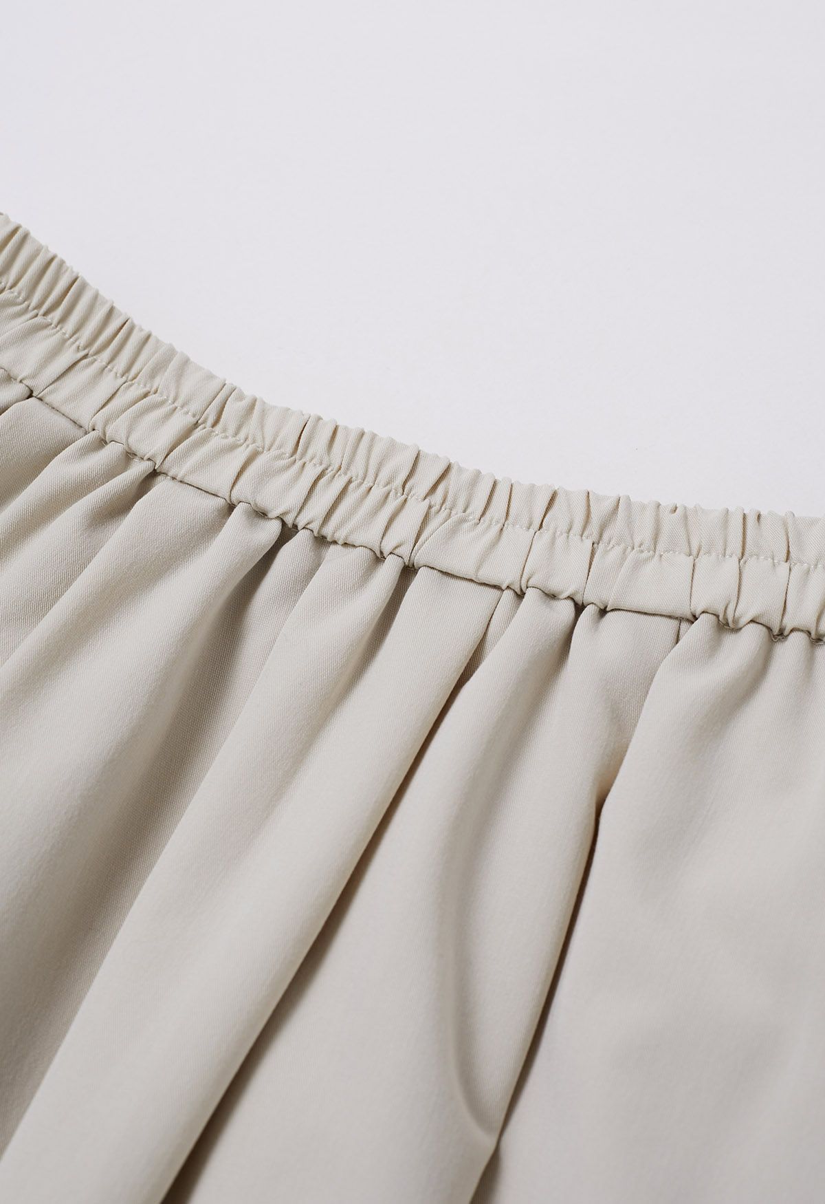 Button Decorated Pleated A-Line Skirt in Ivory