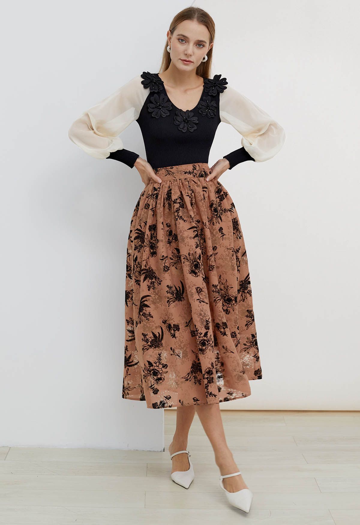 Velvet hotsell jacquard skirt