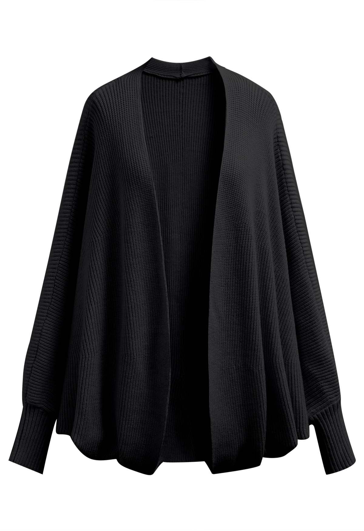 Open front discount batwing sleeve cardigan