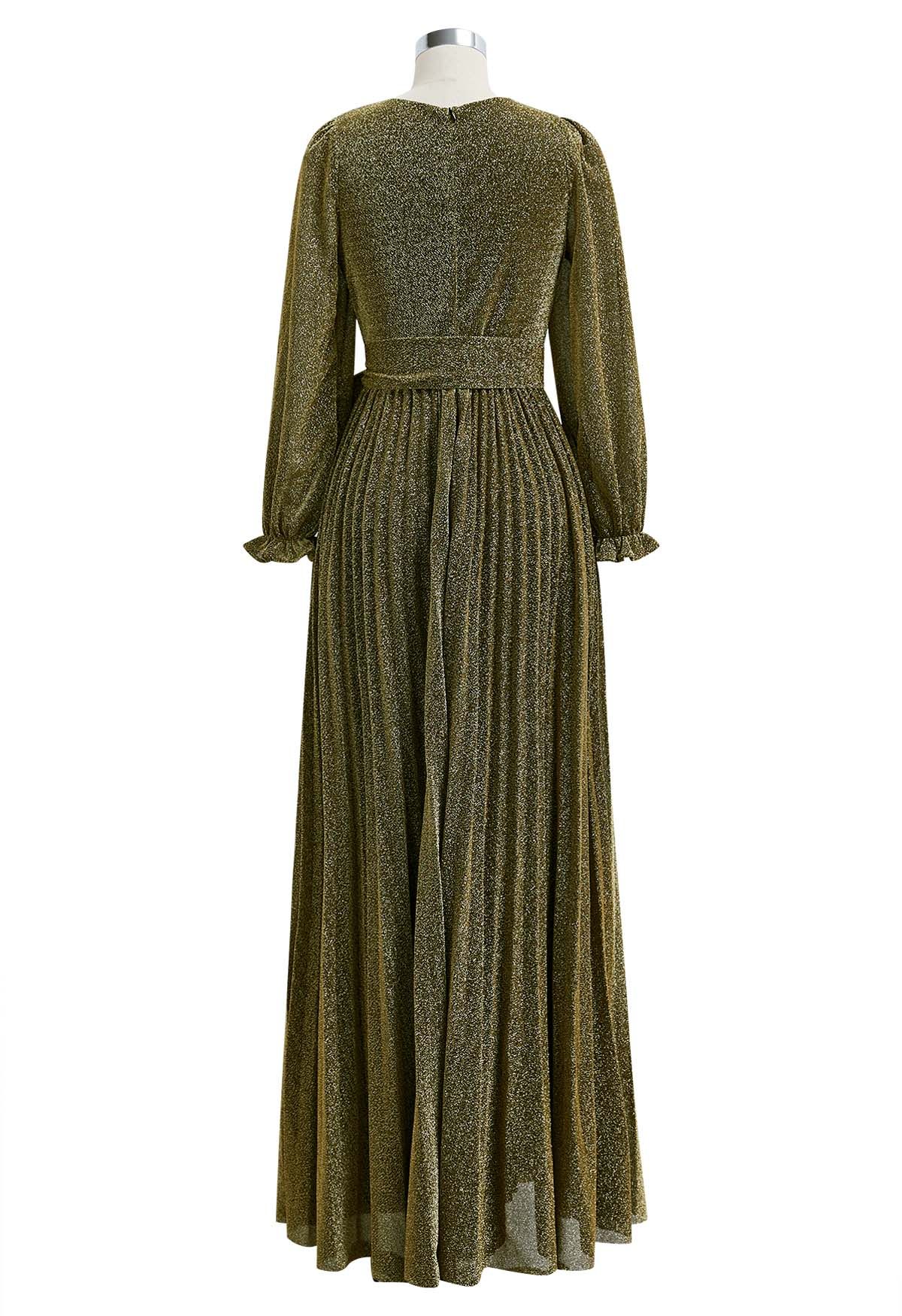 Starry Night Pleated Wrap Maxi Dress - Retro, Indie and Unique Fashion