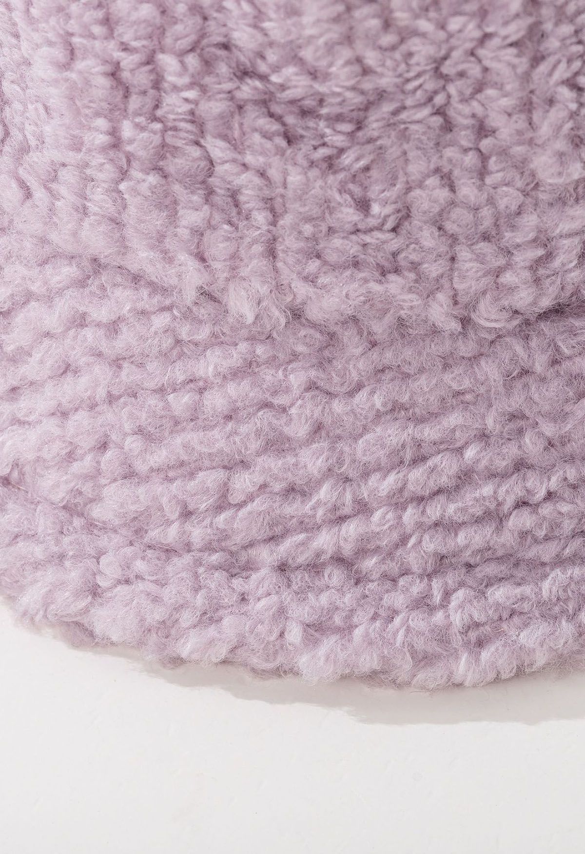 Solid Color Fuzzy Bucket Hat in Lilac