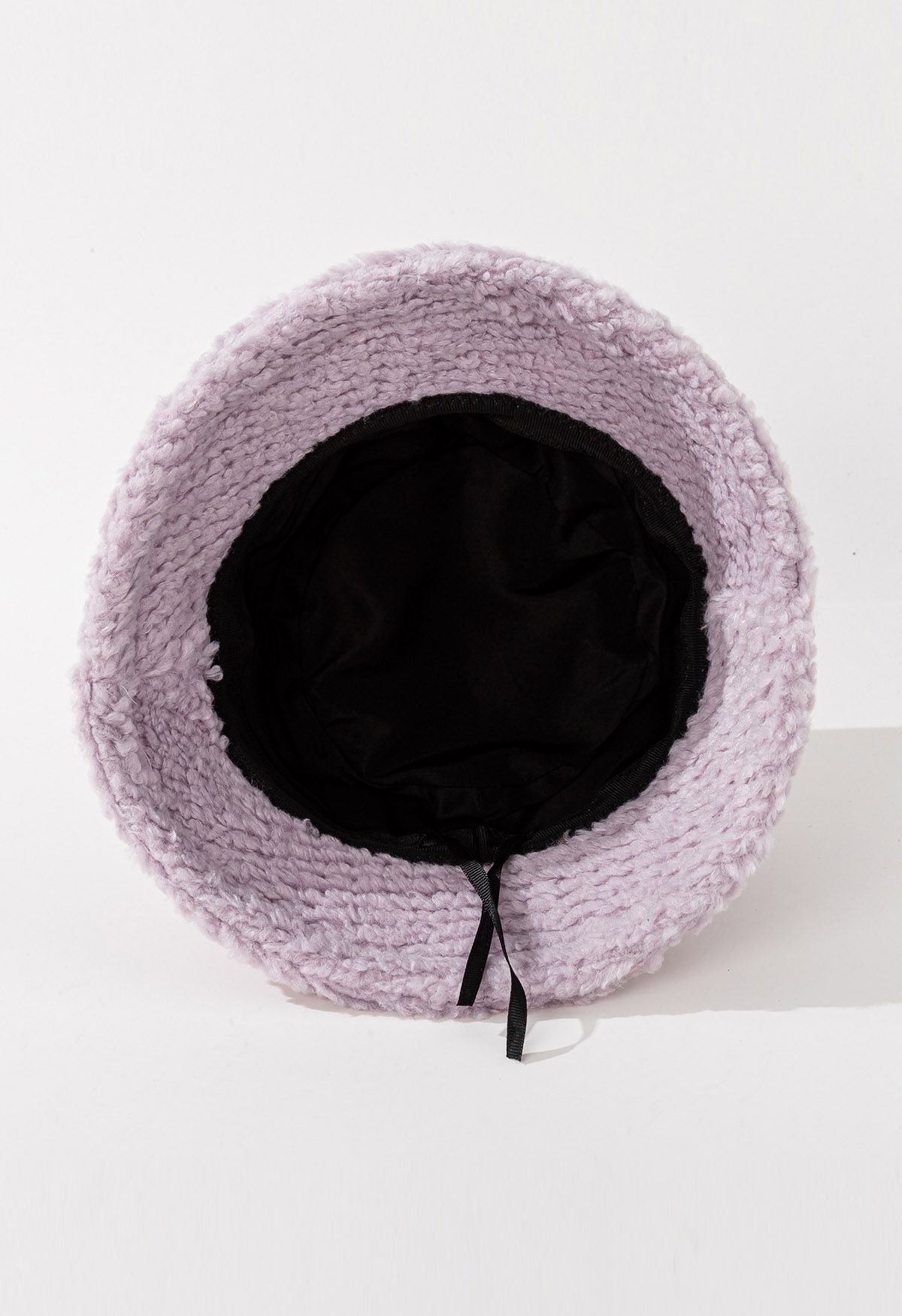 Solid Color Fuzzy Bucket Hat in Lilac