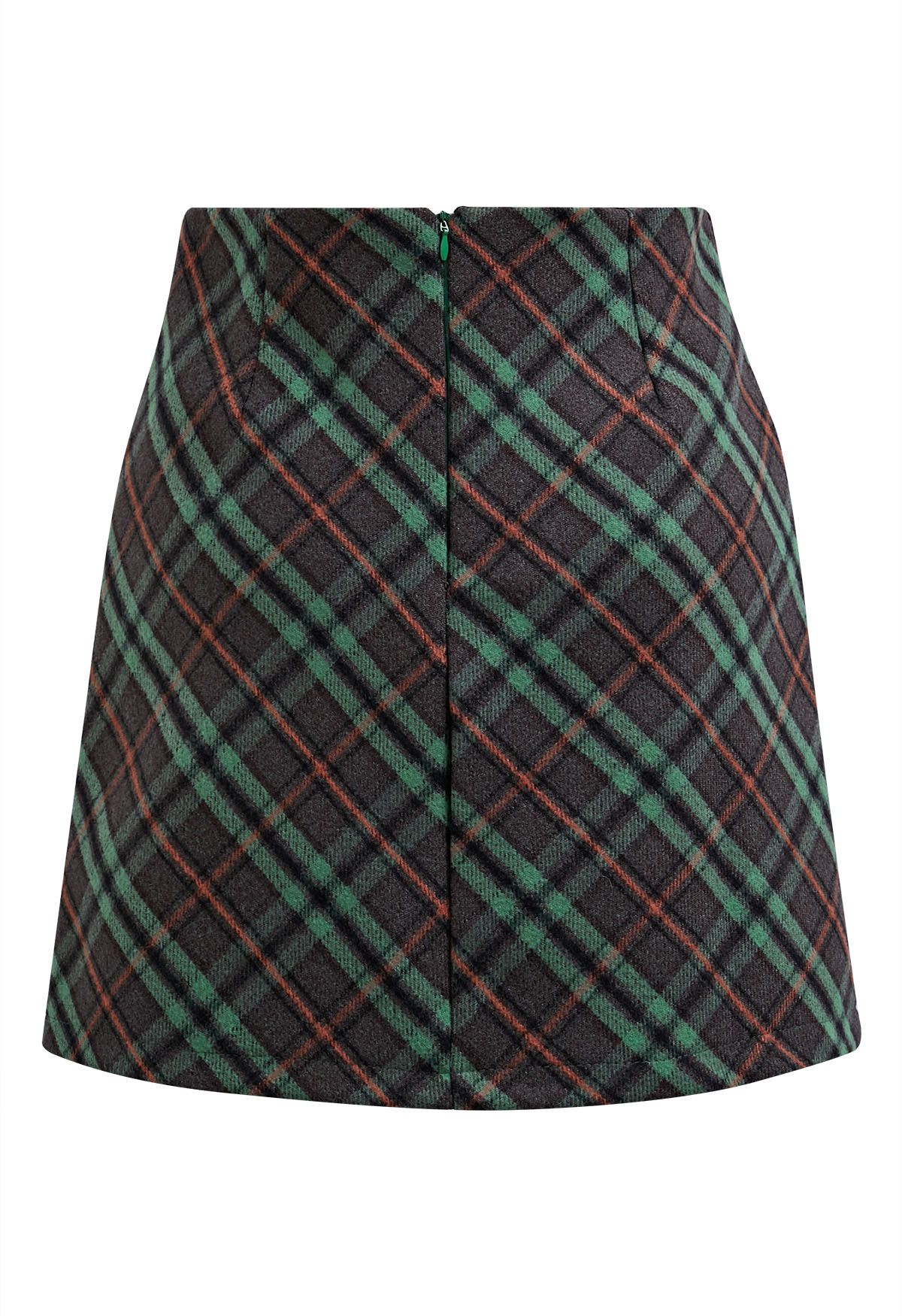 Modern Tartan Mini Bud Skirt in Green - Retro, Indie and Unique Fashion