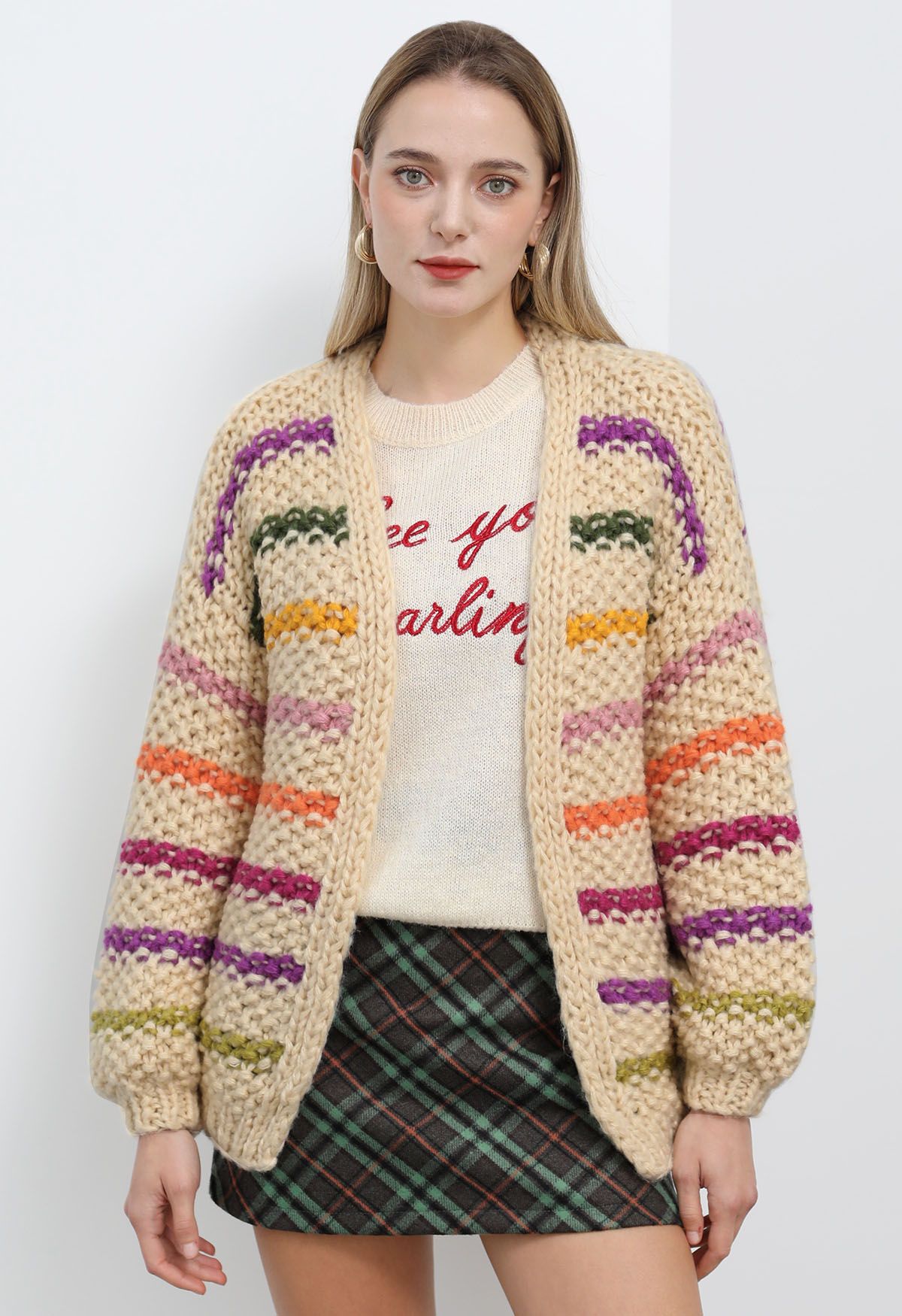 Multi Coloured Knitted Cardigan