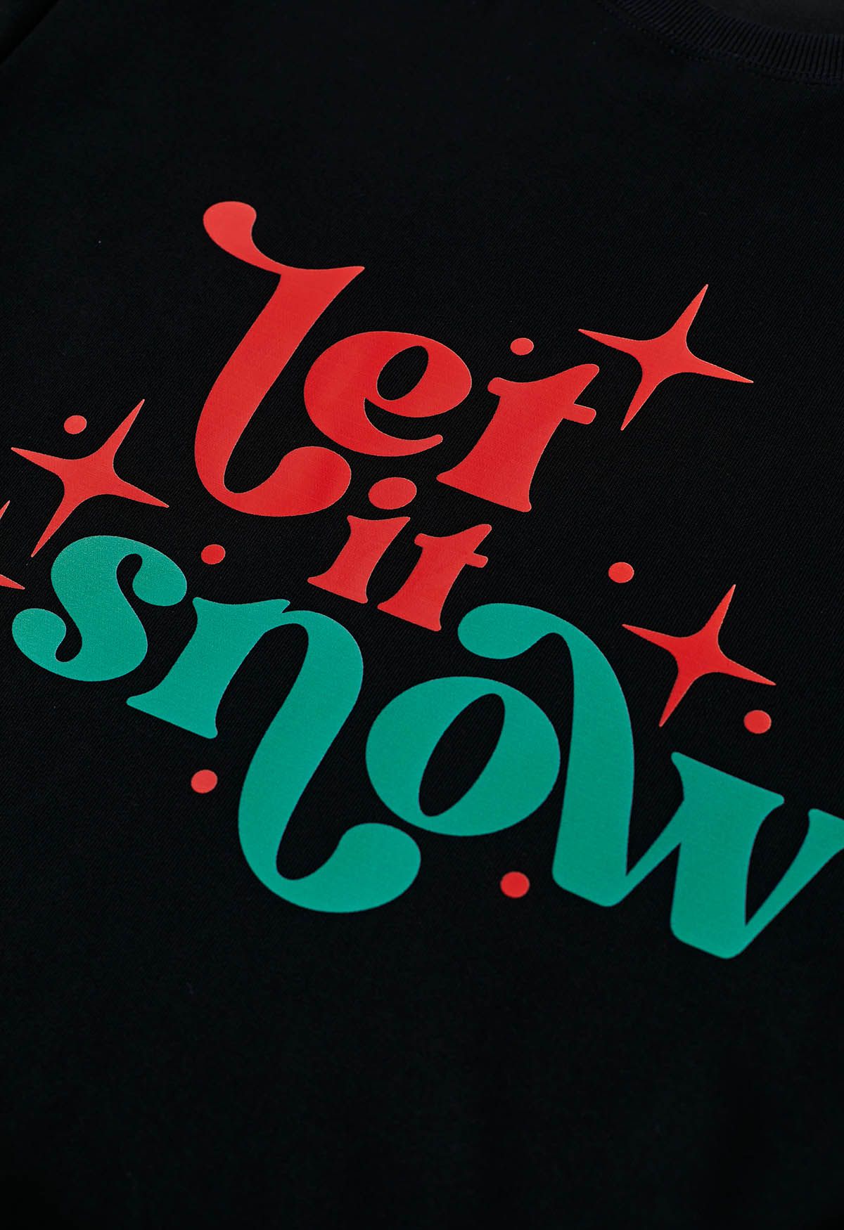 Let It Snow Printed Sweatshirt in Black