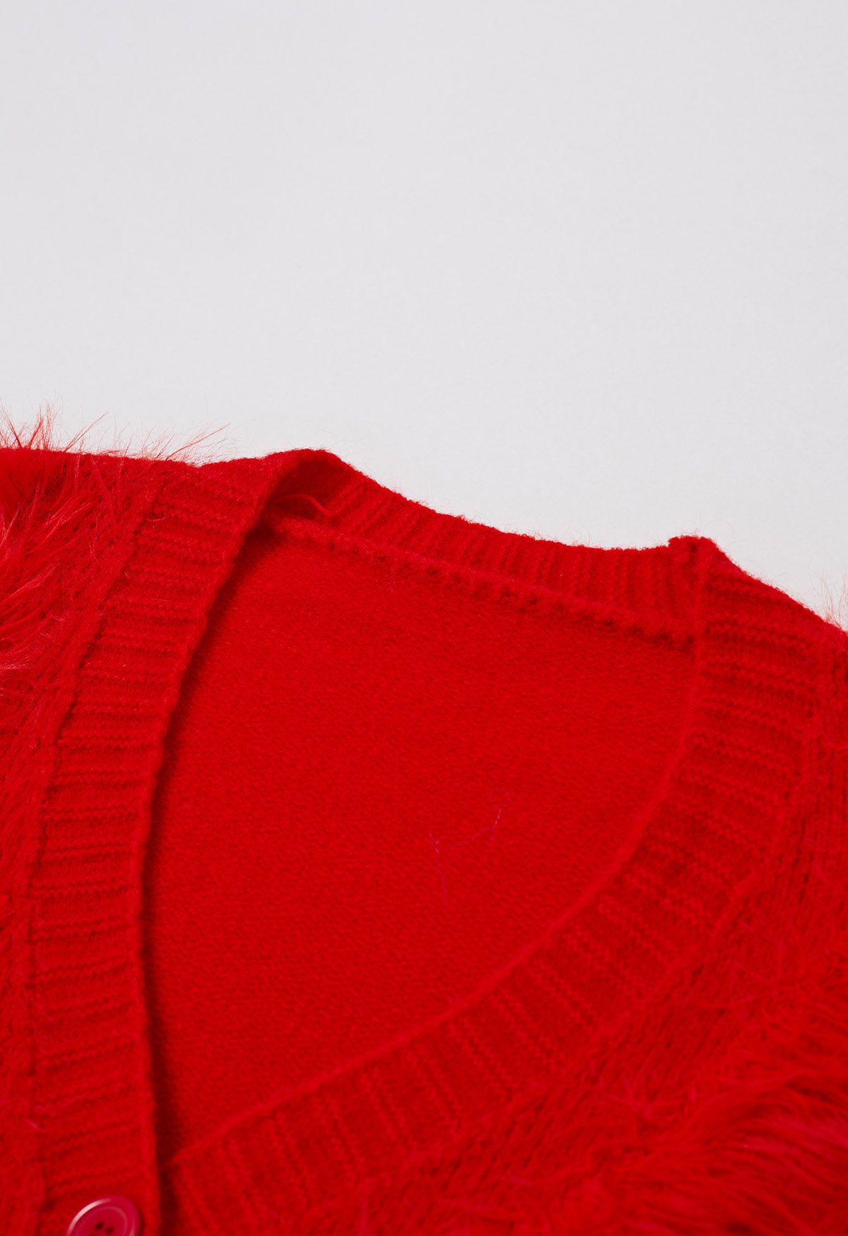 Christmas Elements Fluffy Knit Cardigan in Red - Retro, Indie and ...