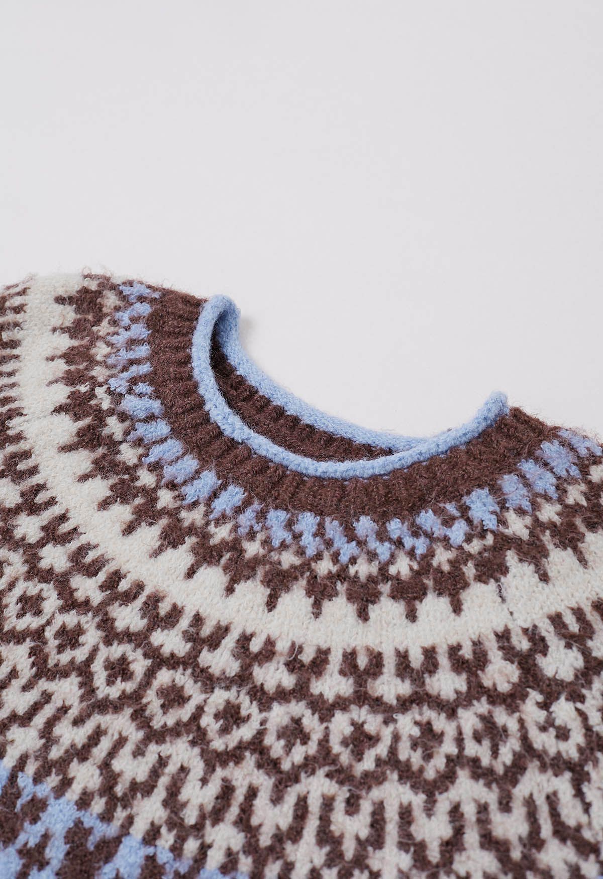 Vintage Blue Fair Isle Knit Sweater