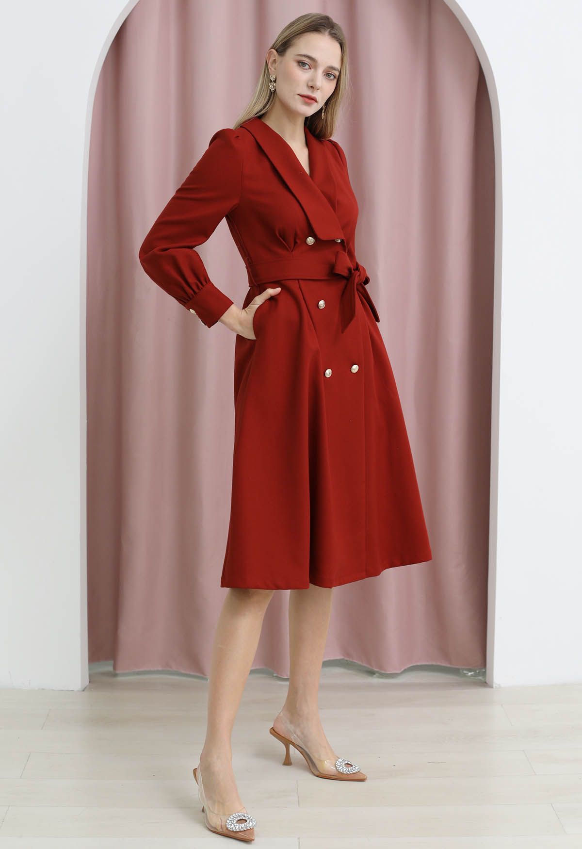 Self on sale tie coat