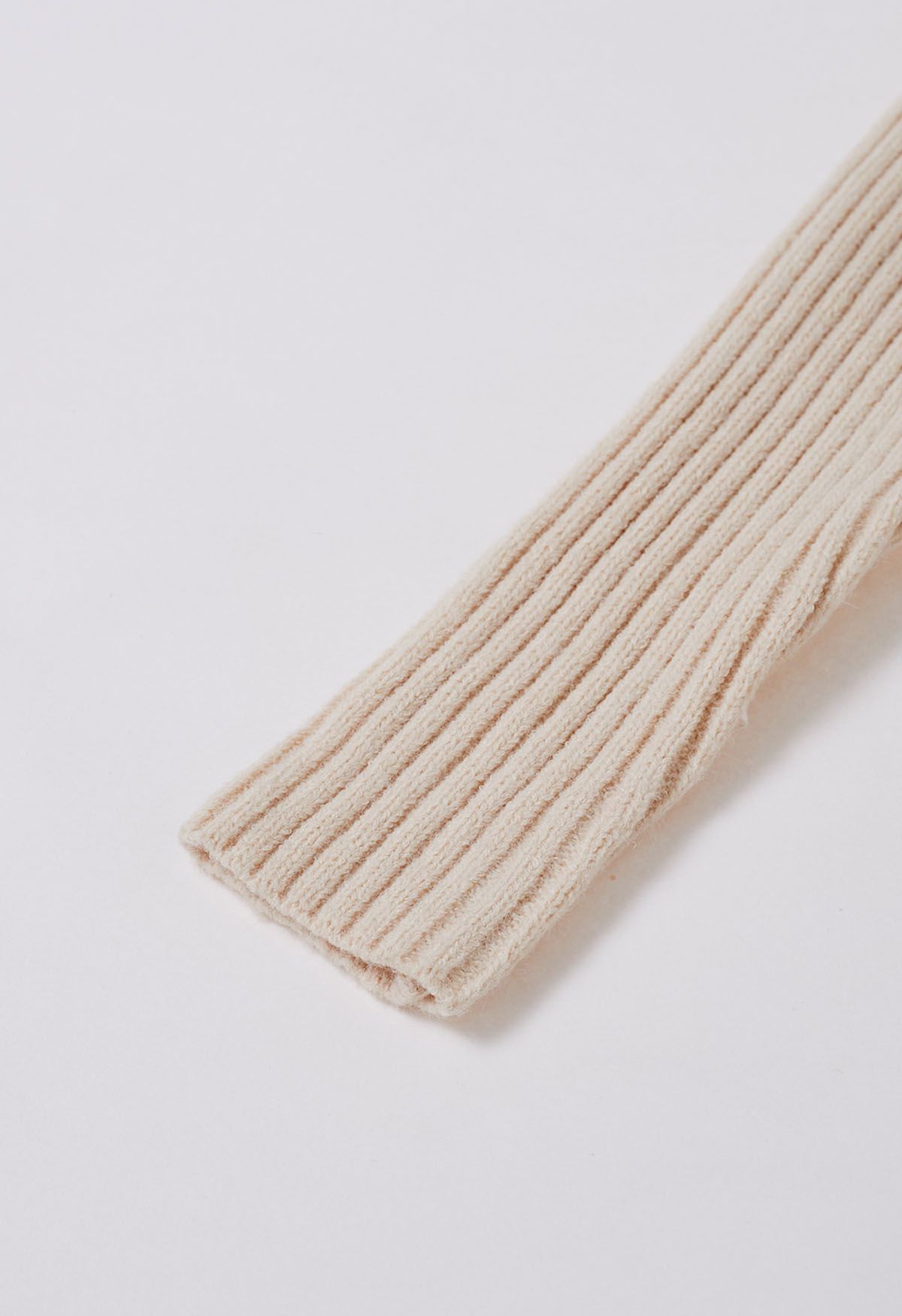 Dropped Shoulder Side Slit Slouchy Knit Sweater in Cream