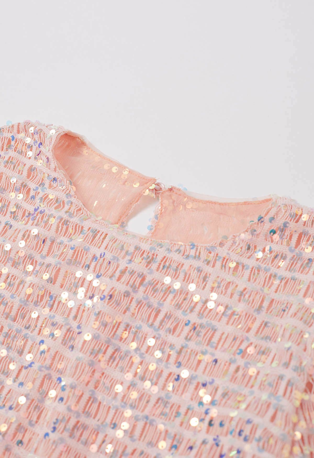 Full Sequin Tassel Hem Crop Top