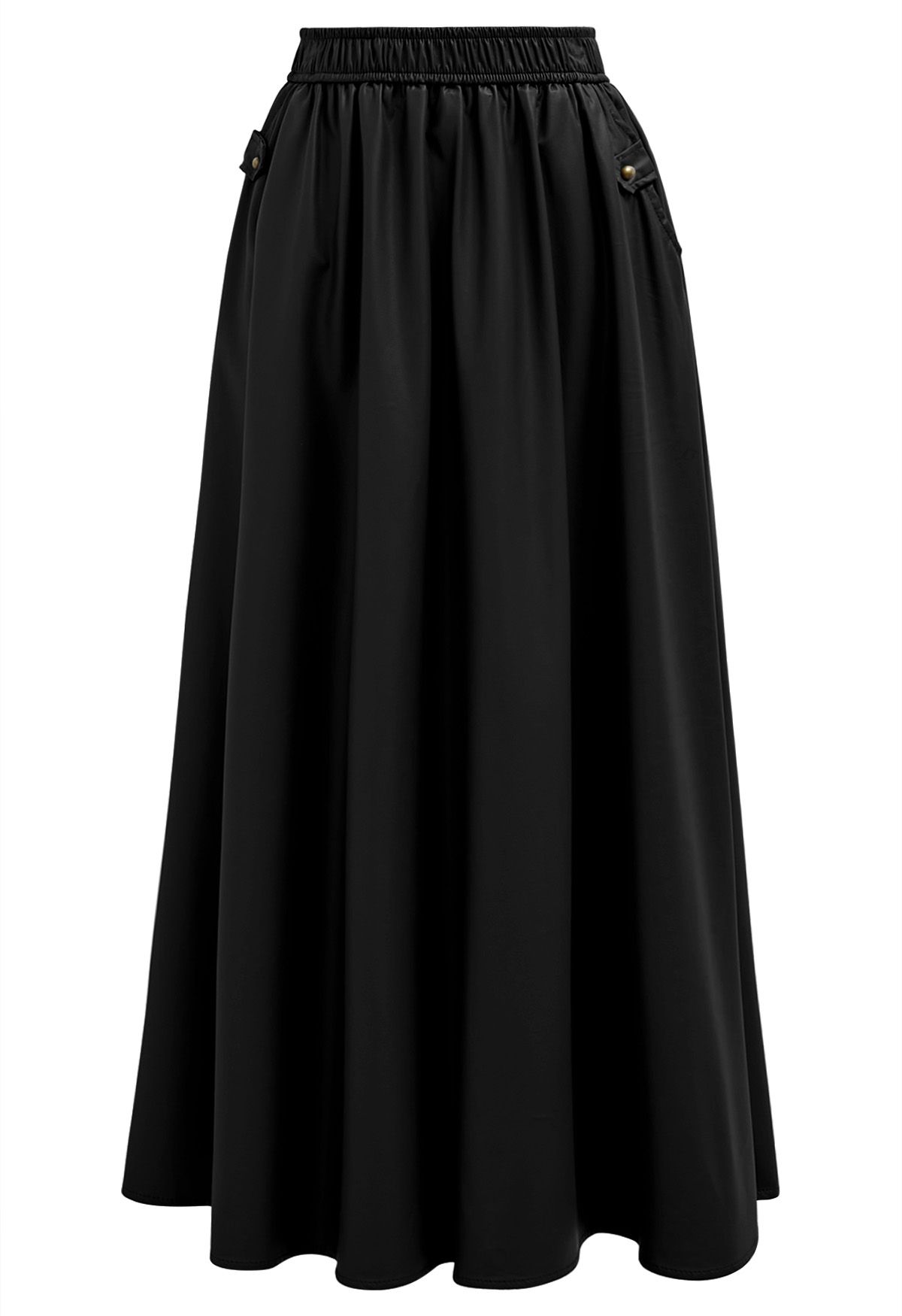 Basic Soft Faux Leather A-Line Skirt in Black - Retro, Indie and Unique ...