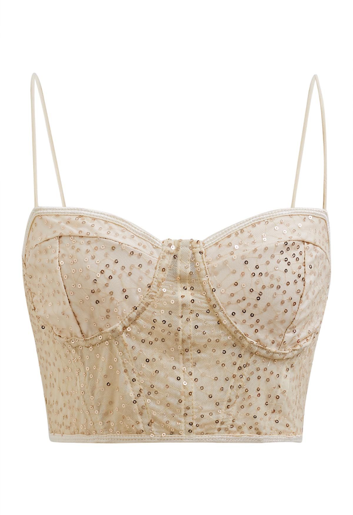 Cream Sheer Floral Embroidery Corset, Tops