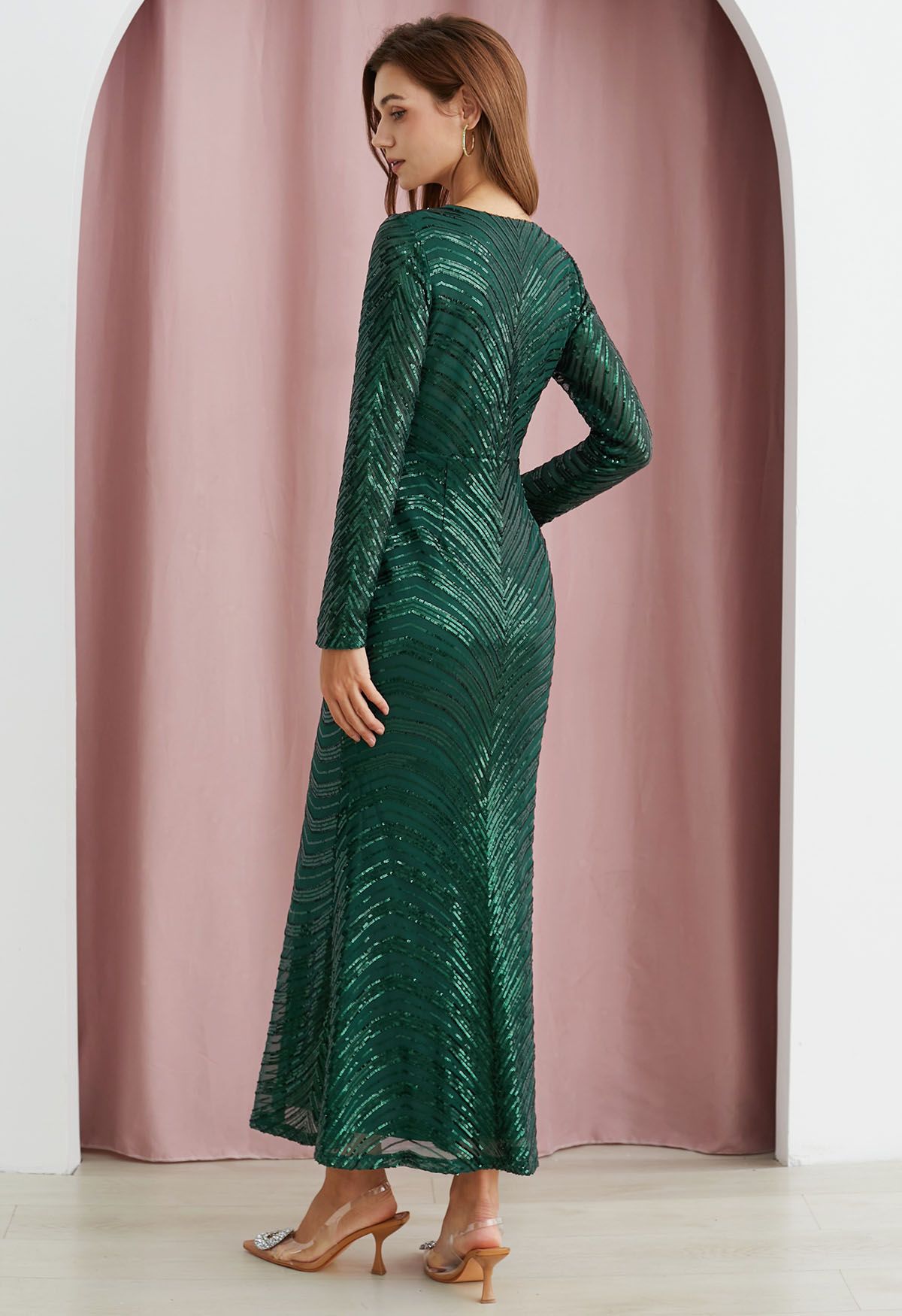 Dark Green Sequin Mermaid Gown